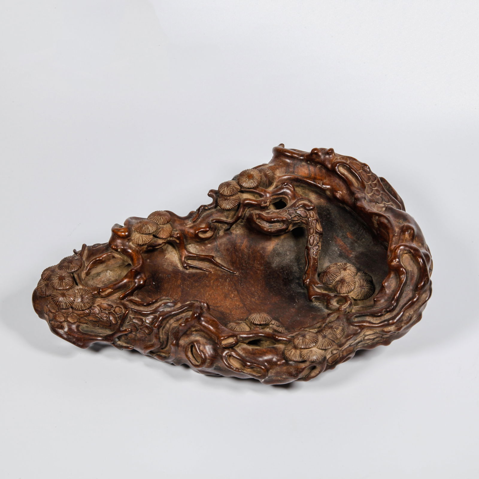 A HUANGHUALI WOOD CARVED WASH: Huanghuali Wood Carved Wash