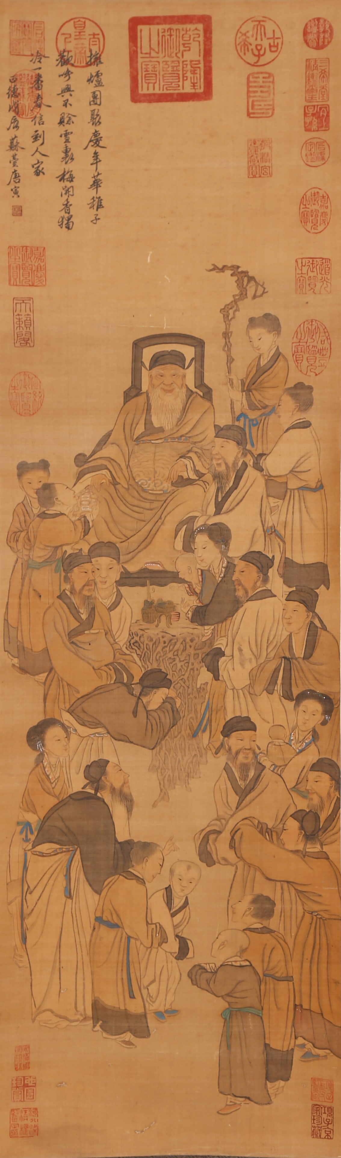 A NARRATIVE FIGURE PAINTING ON SILK BY TANG YIN.唐寅 (1 of 9)