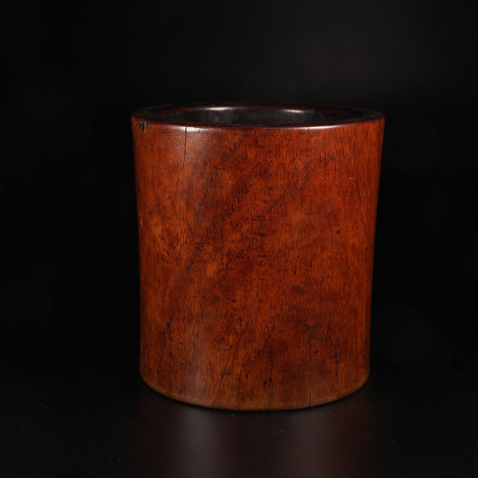 A HUANGHUALI LARGE BRUSH POT: Huanghuali Large Brush Pot