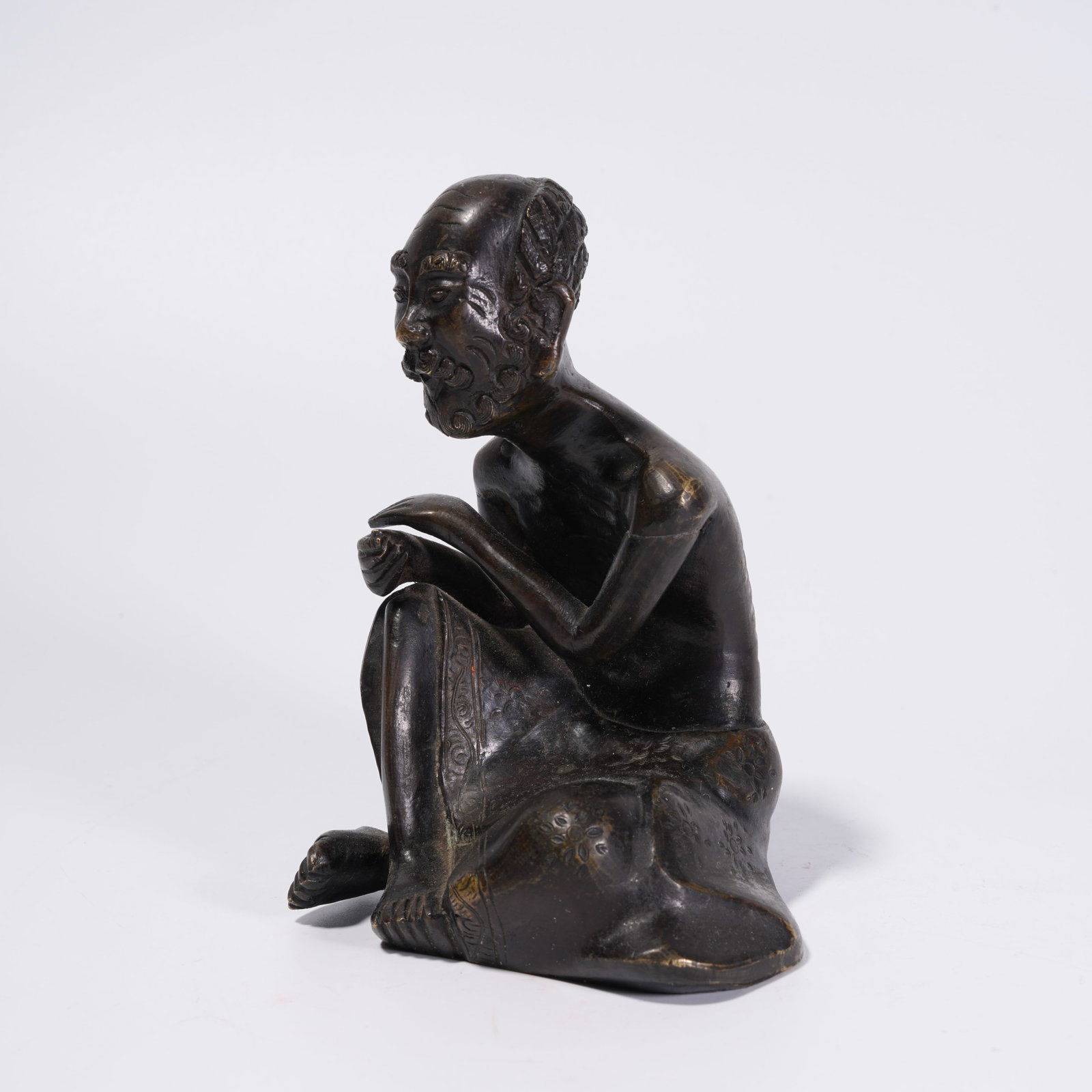 A BRONZE ARHAT STATUE - 4