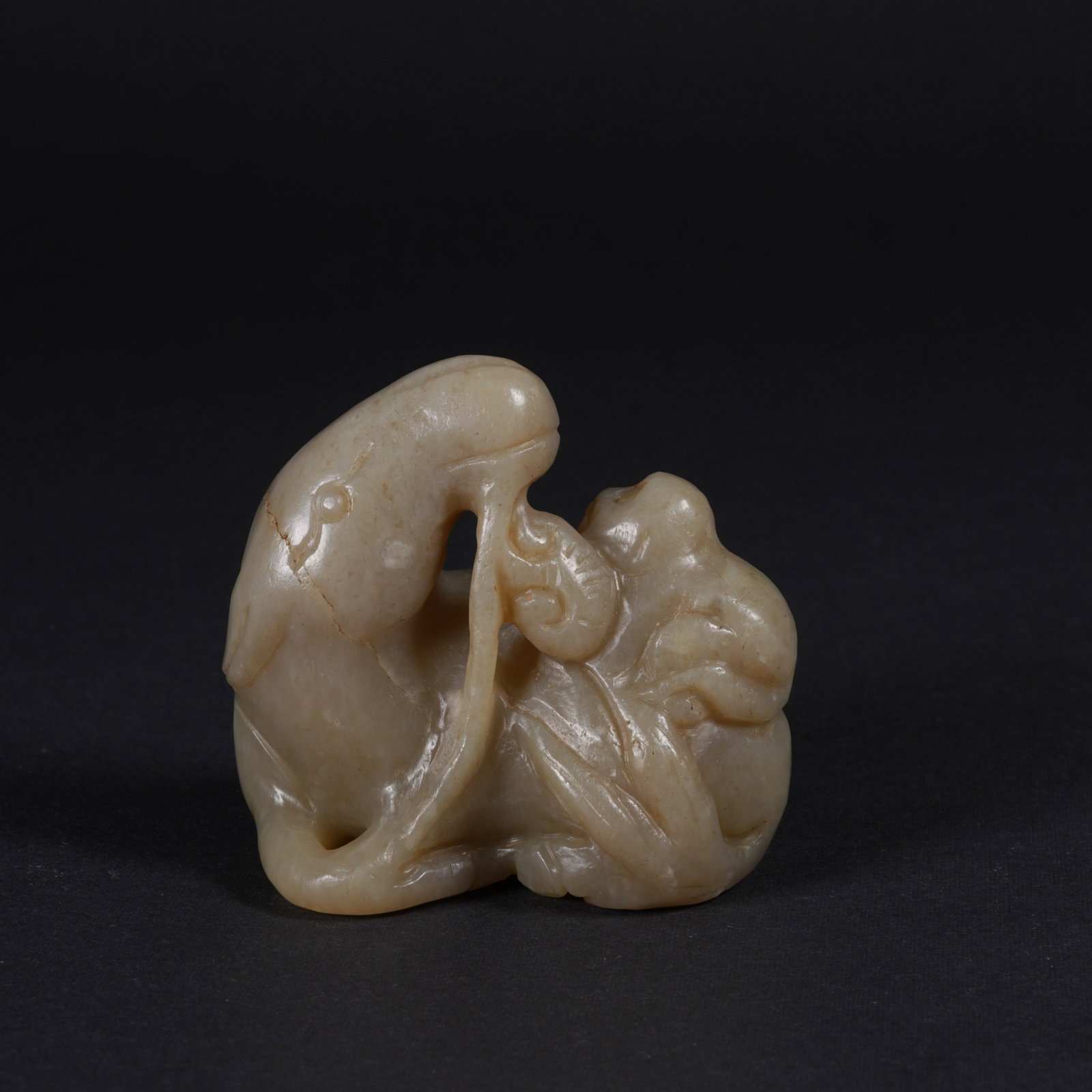 A HETIAN JADE "IMMEDIATE MARQUIS" (HORSE AND MONKEY) FIGURINE (1 of 8)
