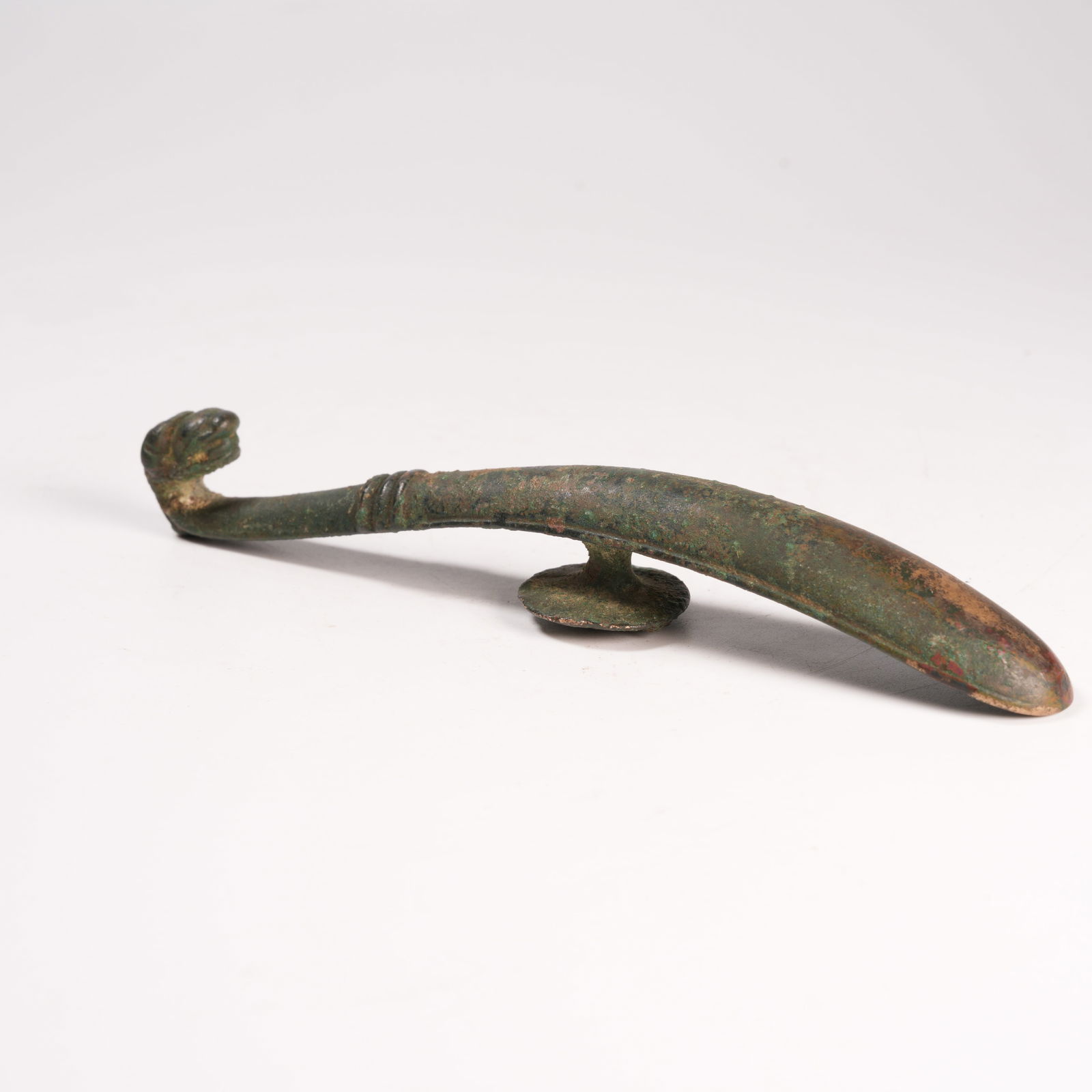 A BRONZE DRAGON HEAD WITH HOOK - 7