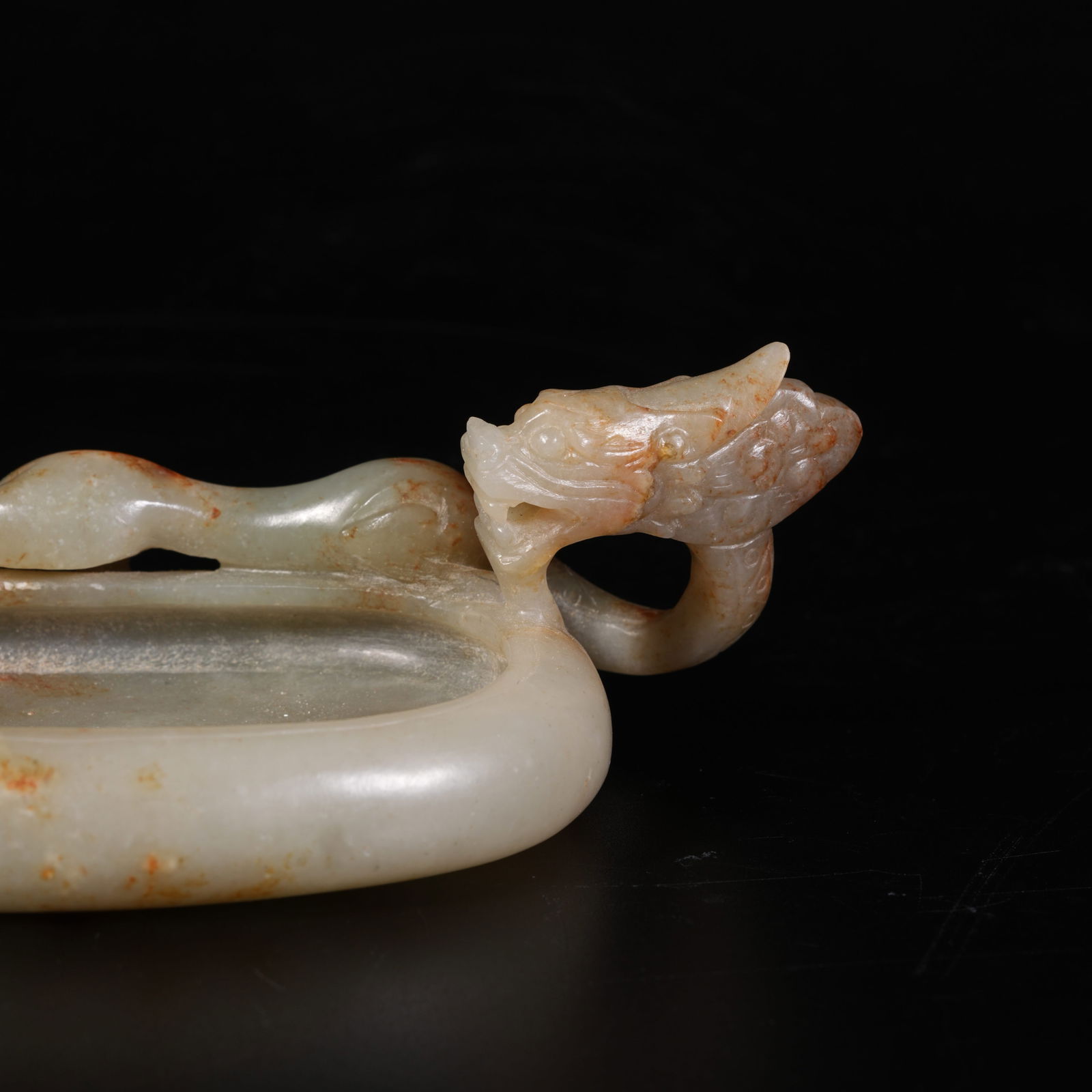 A HETIAN JADE DRAGON-PATTERN WASH BASIN - 3