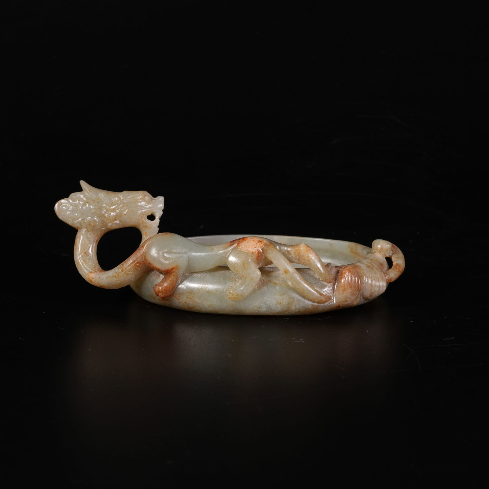 A HETIAN JADE DRAGON-PATTERN WASH BASIN - 5
