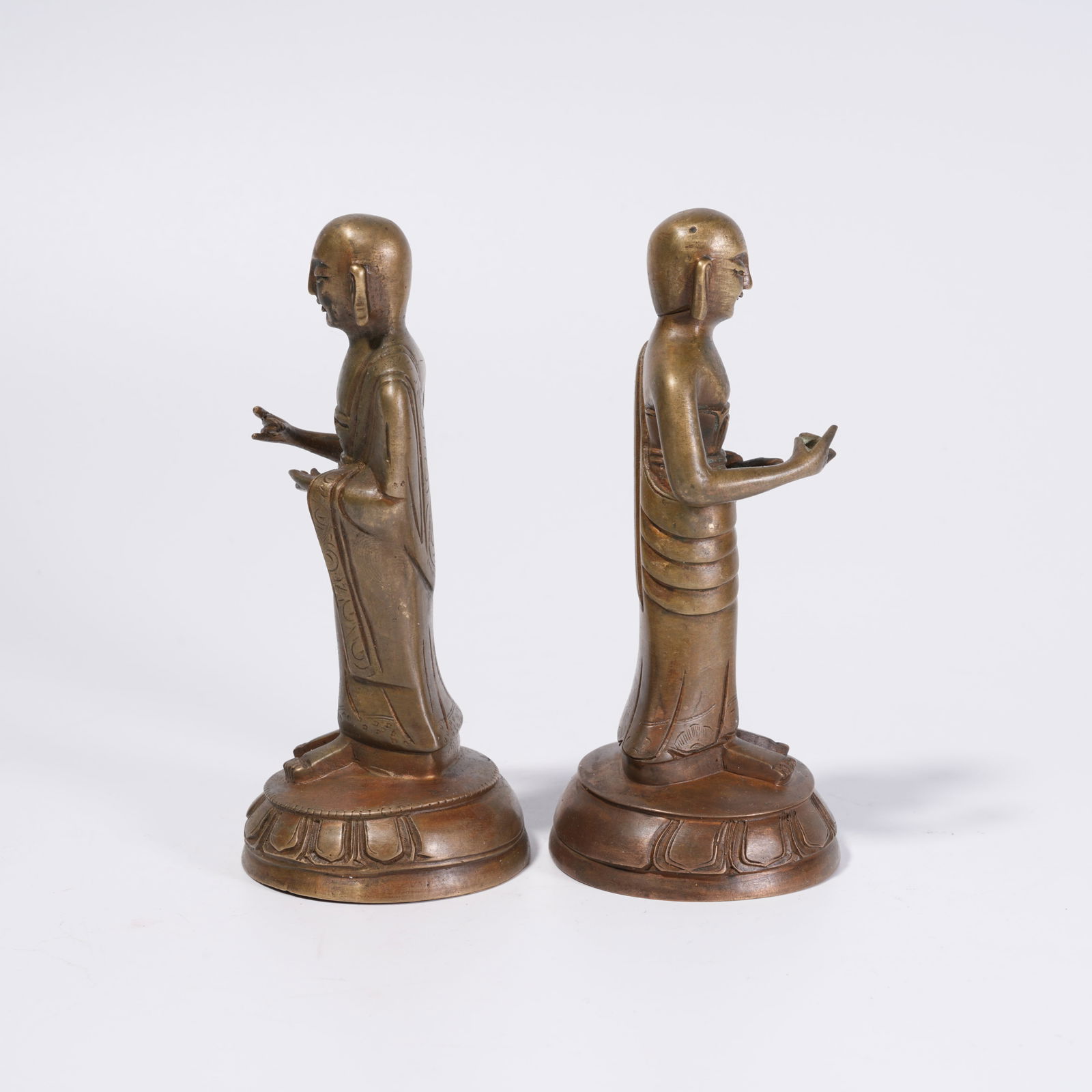A BRONZE BUDDHA STATUES (PAIR) - 2