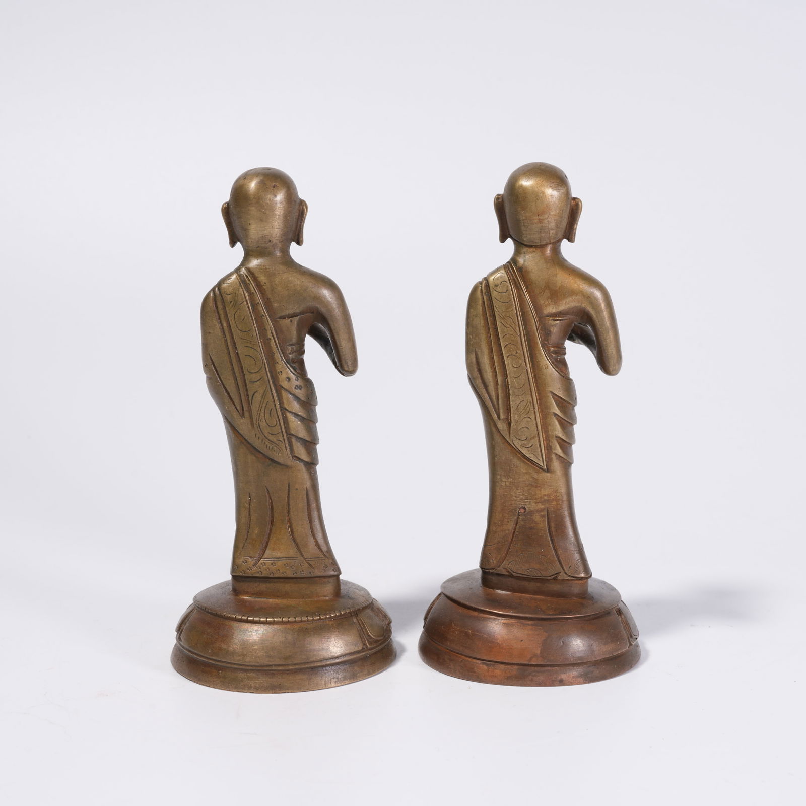 A BRONZE BUDDHA STATUES (PAIR) - 3