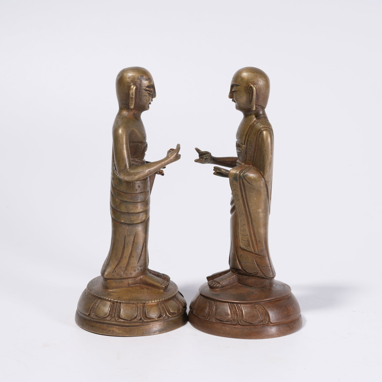 A BRONZE BUDDHA STATUES (PAIR) - 4