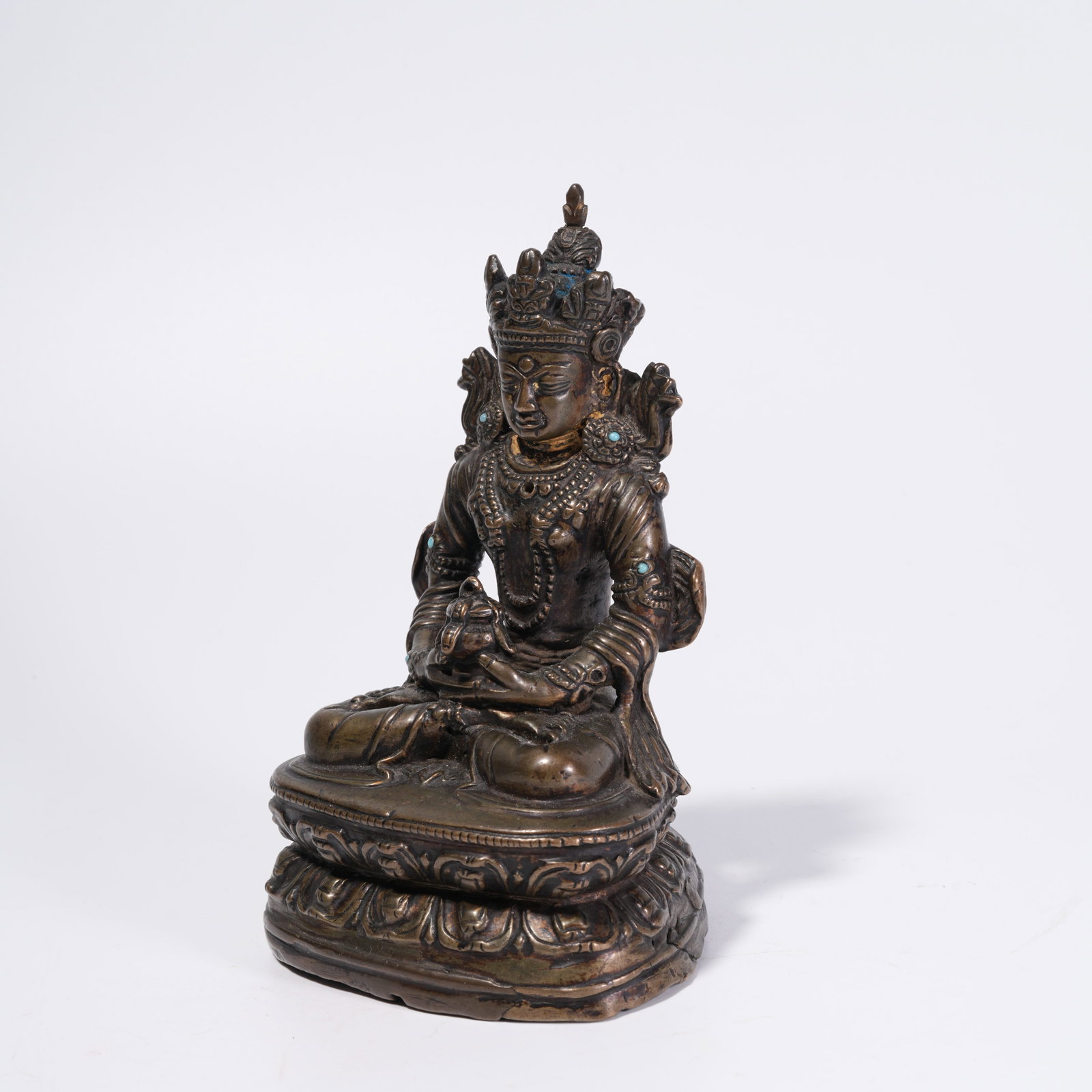 A BRONZE LONGEVITY BUDDHA STATUE - 4