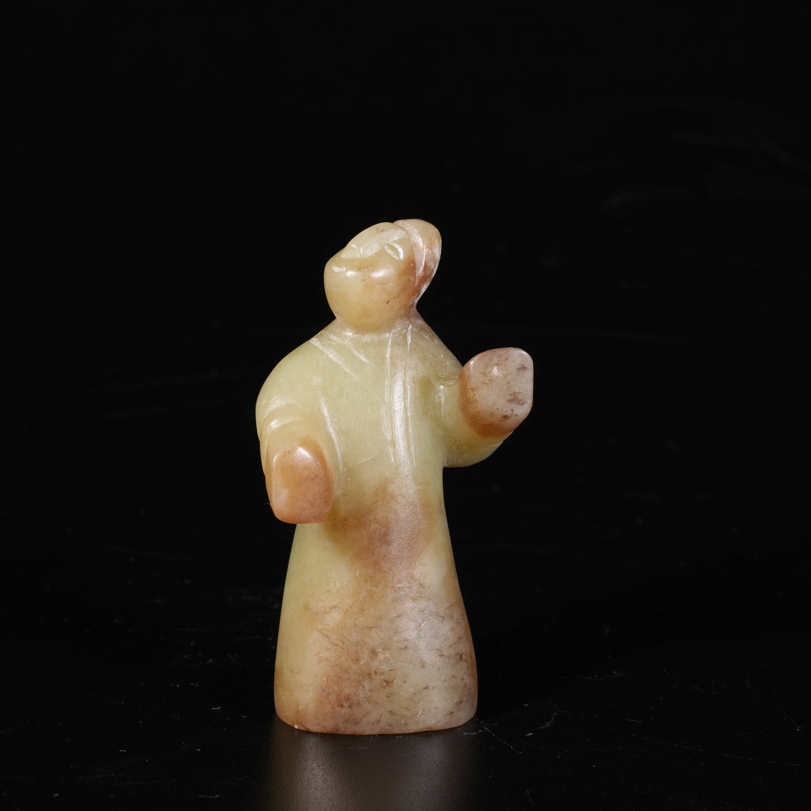 A HETIAN JADE SERVANT FIGURE: Hetian Jade Servant Figure