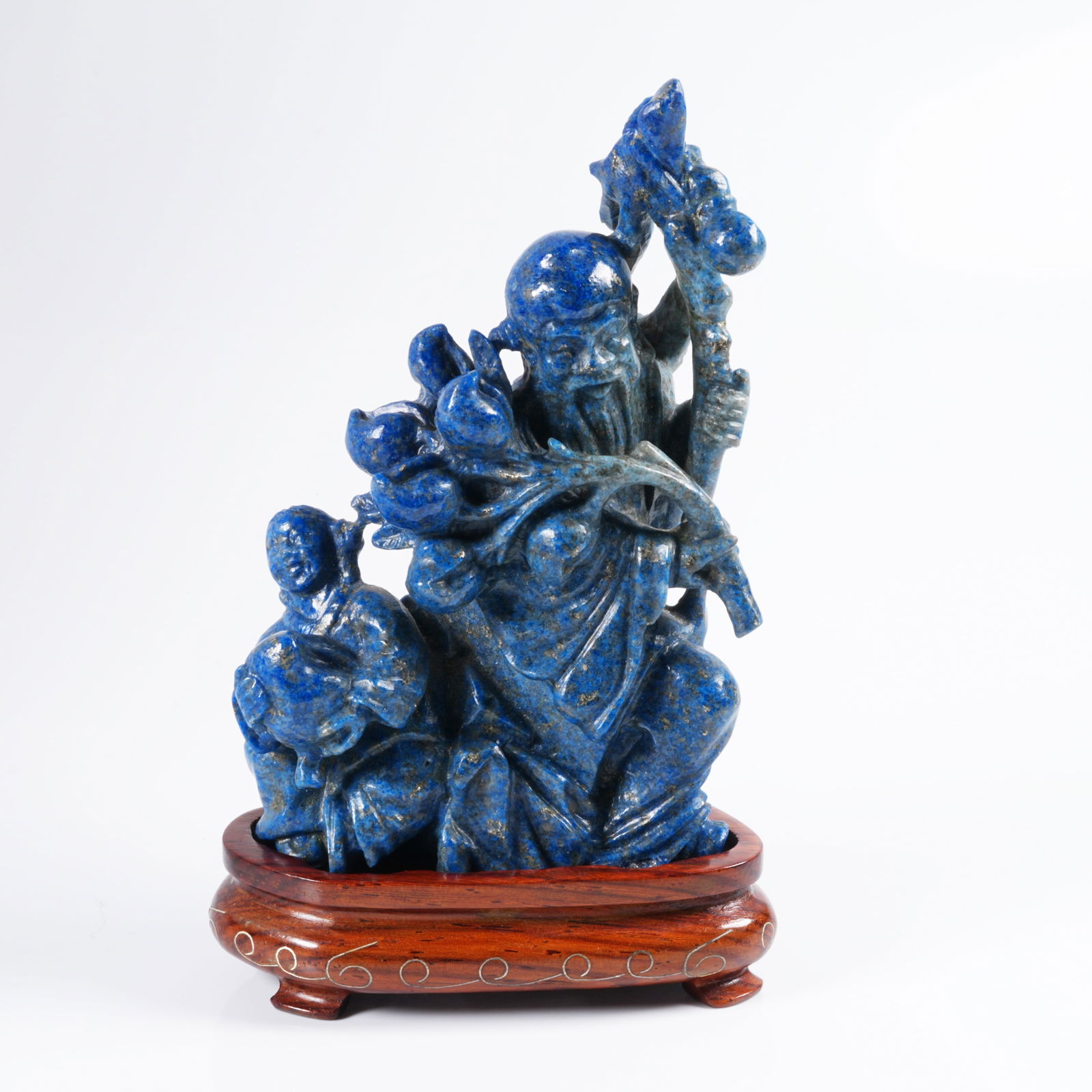 A LAPIS LAZULI SHOUXING (GOD OF LONGEVITY) STATUE (1 of 11)