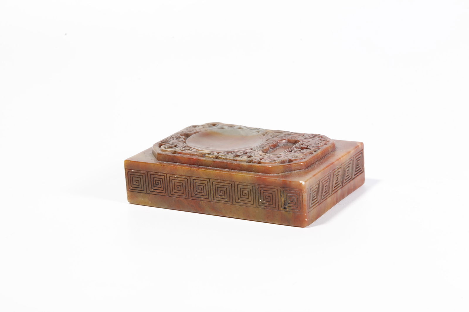 A SHOUSHAN STONE INKSTONE: Shoushan stone inkstone