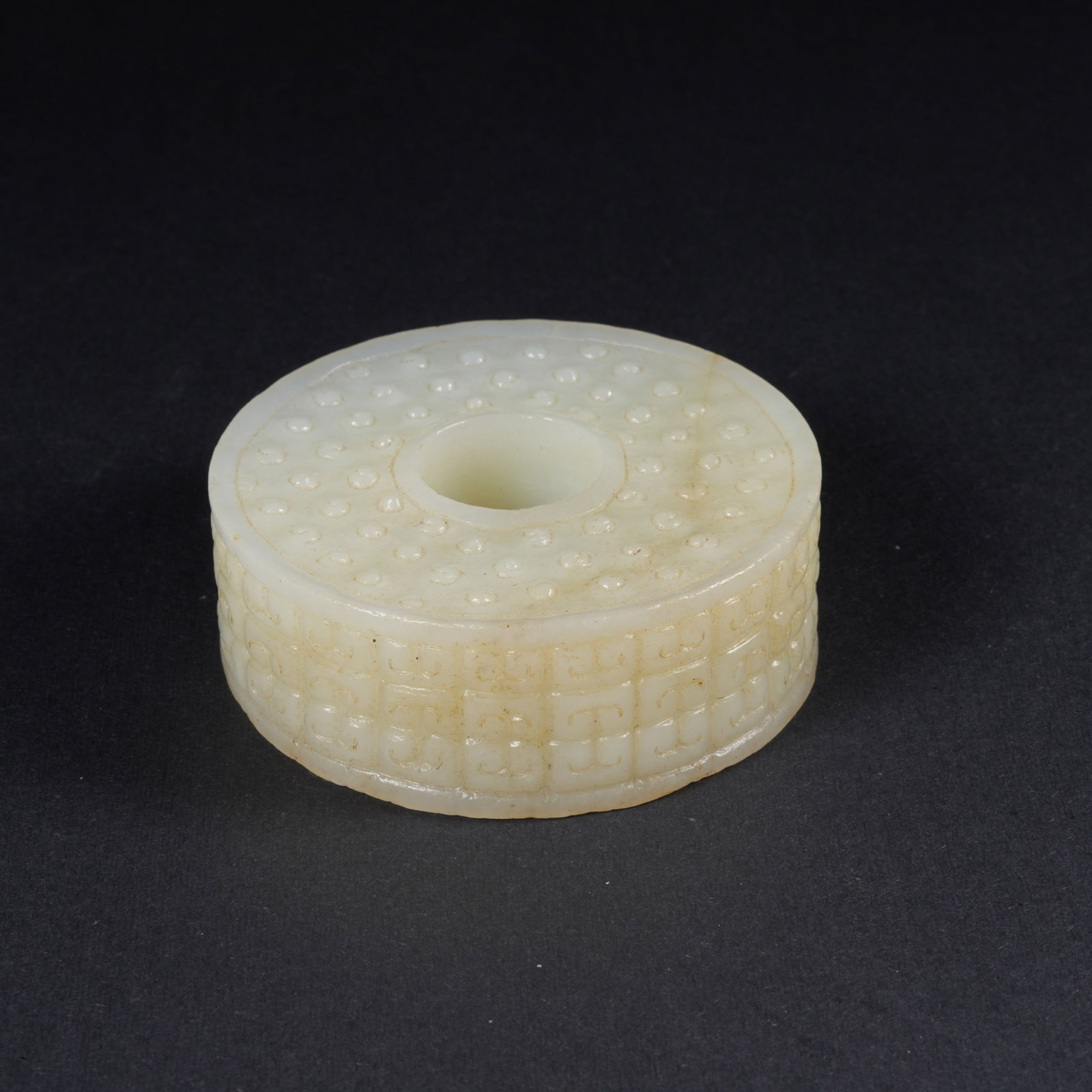 A HETIAN JADE BI DISC: Hetian jade bi disc