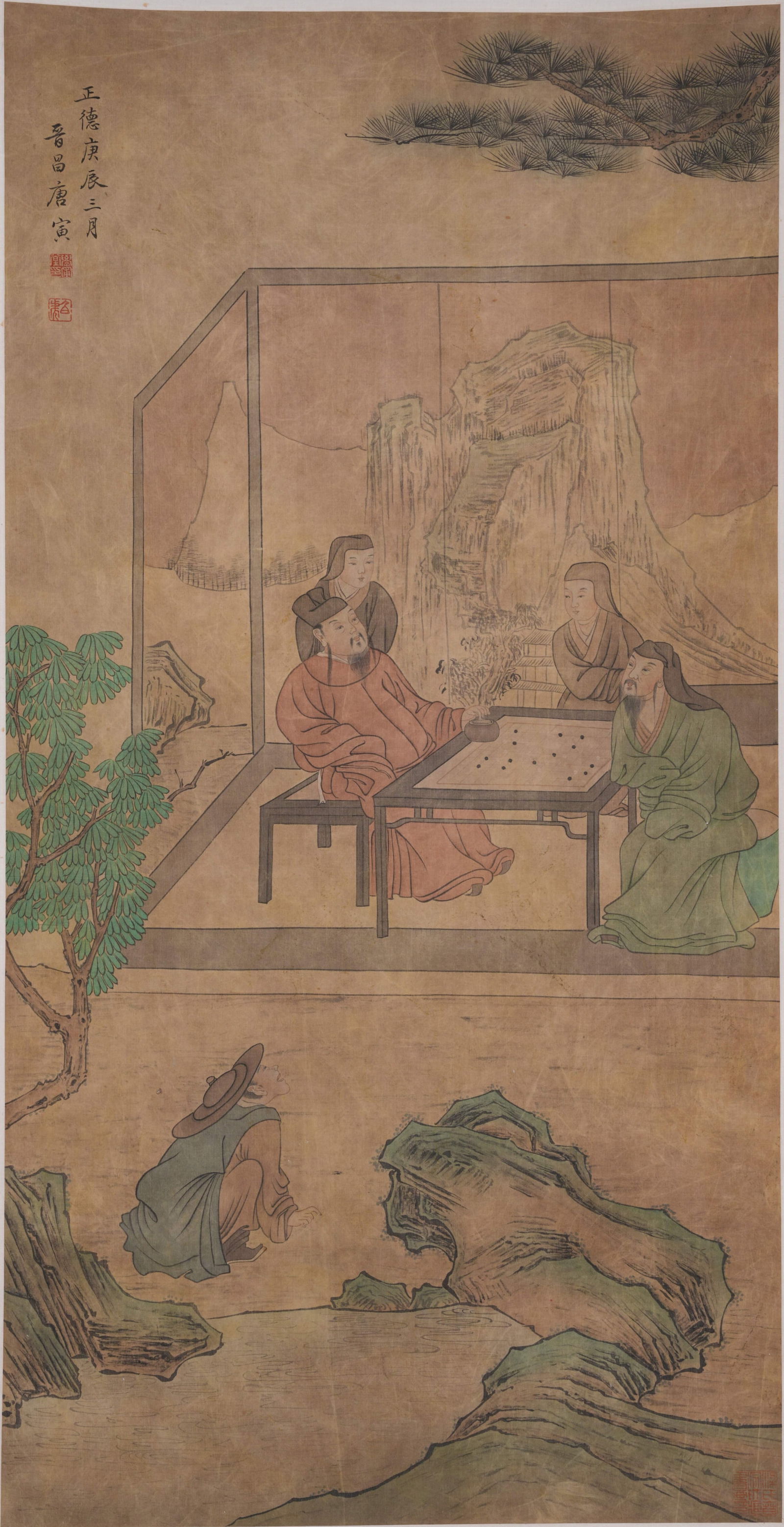 A FIGURE PAINTING ON SILK BY TANG YIN.唐寅 (1 of 10)