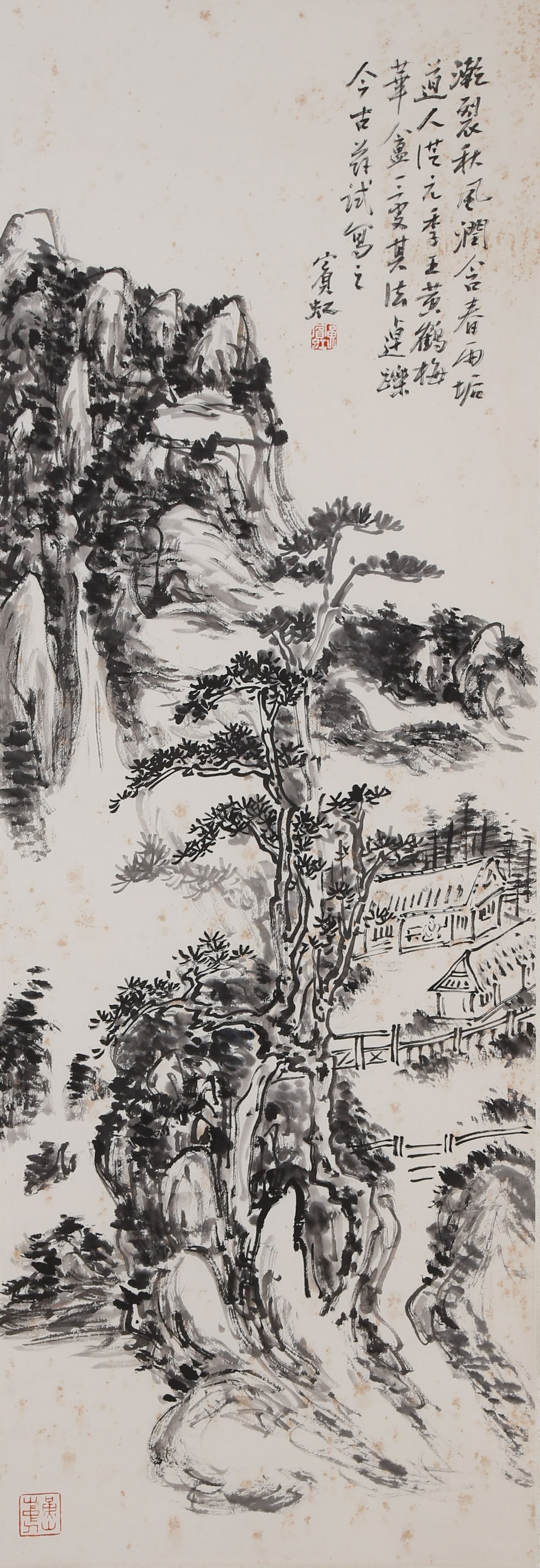 A LANDSCAPE PAINTING ON PAPER BY HUANG BINHONG.黃賓虹 (1 of 10)