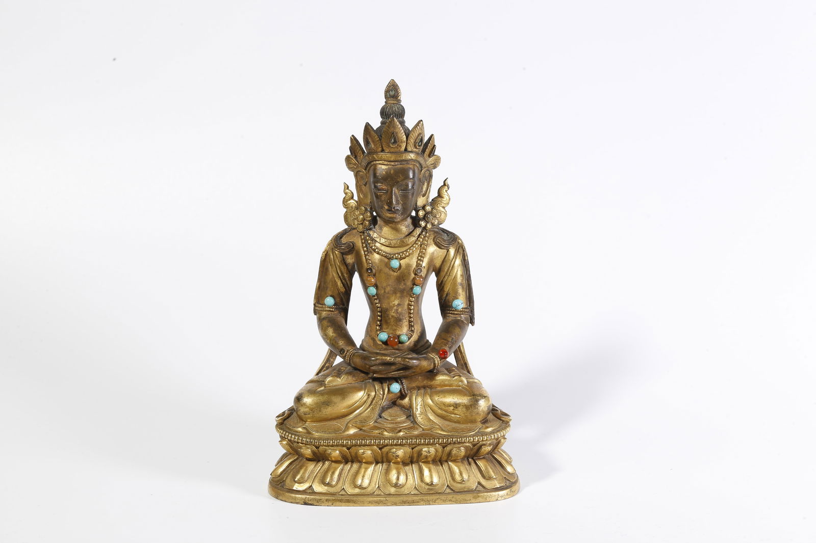 A GILT-BRONZE LONGEVITY BUDDHA STATUE (1 of 9)
