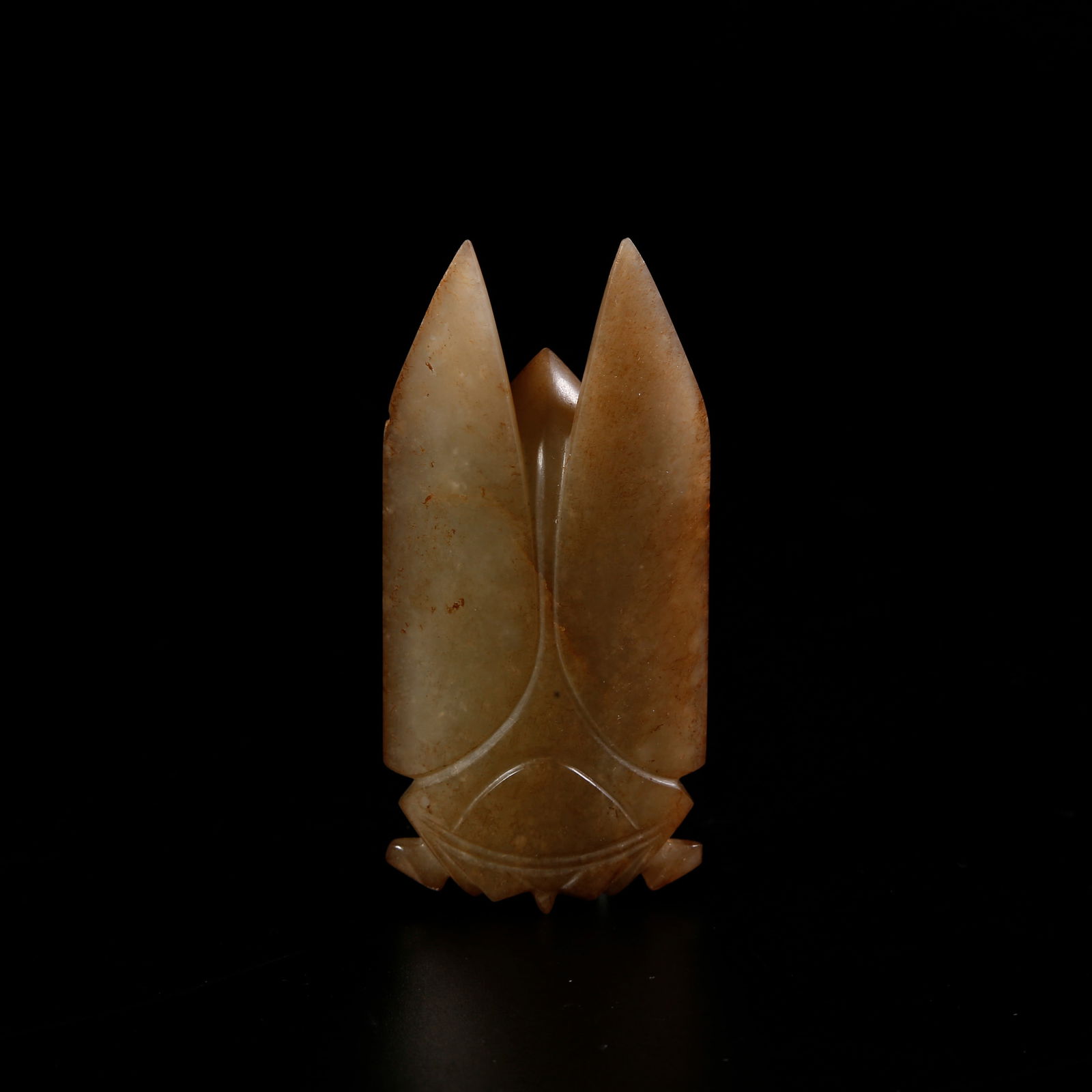 A HETIAN JADE CARVING "ONE CRY STARTLES THE WORLD": Hetian jade carving "One Cry Startles the World"