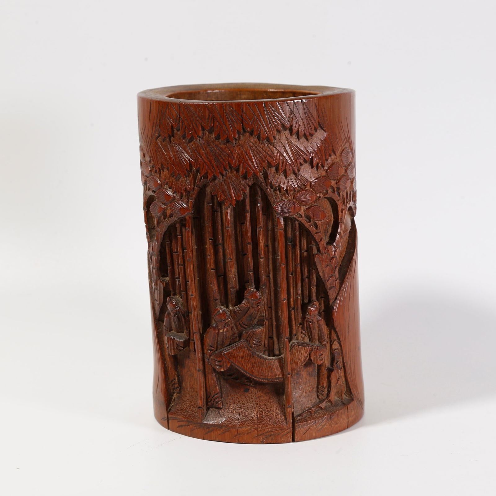 A BOXWOOD CARVED BUDDHA STATUE: Boxwood carved Buddha statue