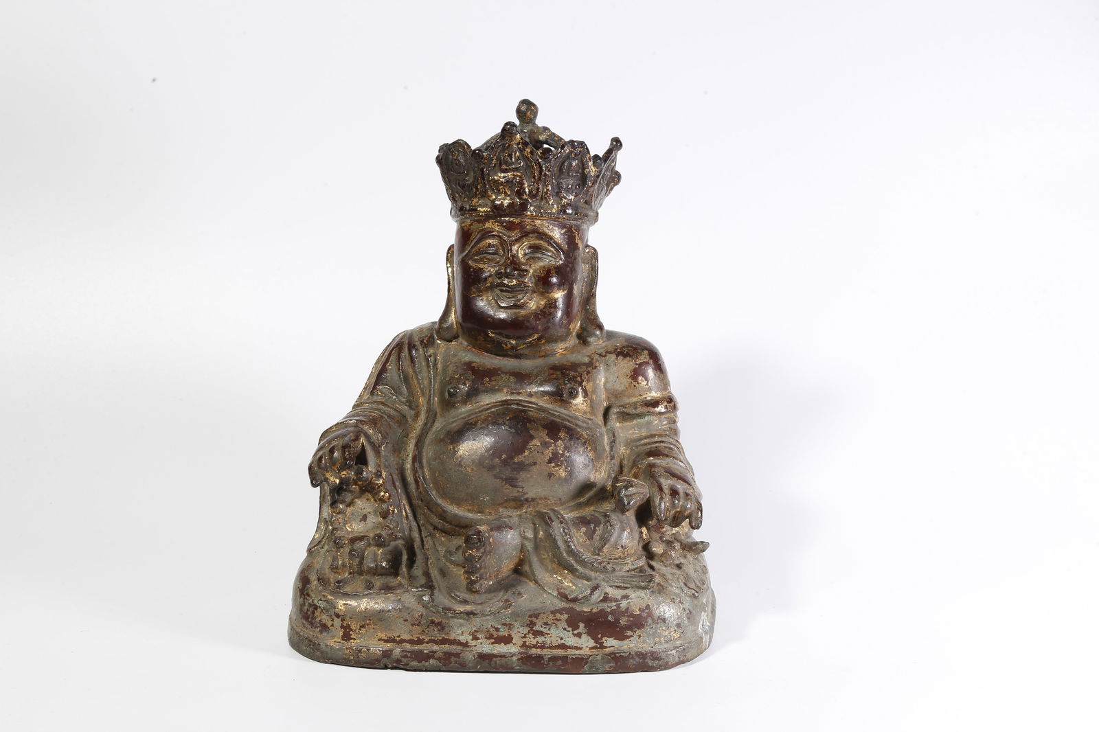 A BRONZE GILT MAITREYA BUDDHA STATUE (1 of 11)