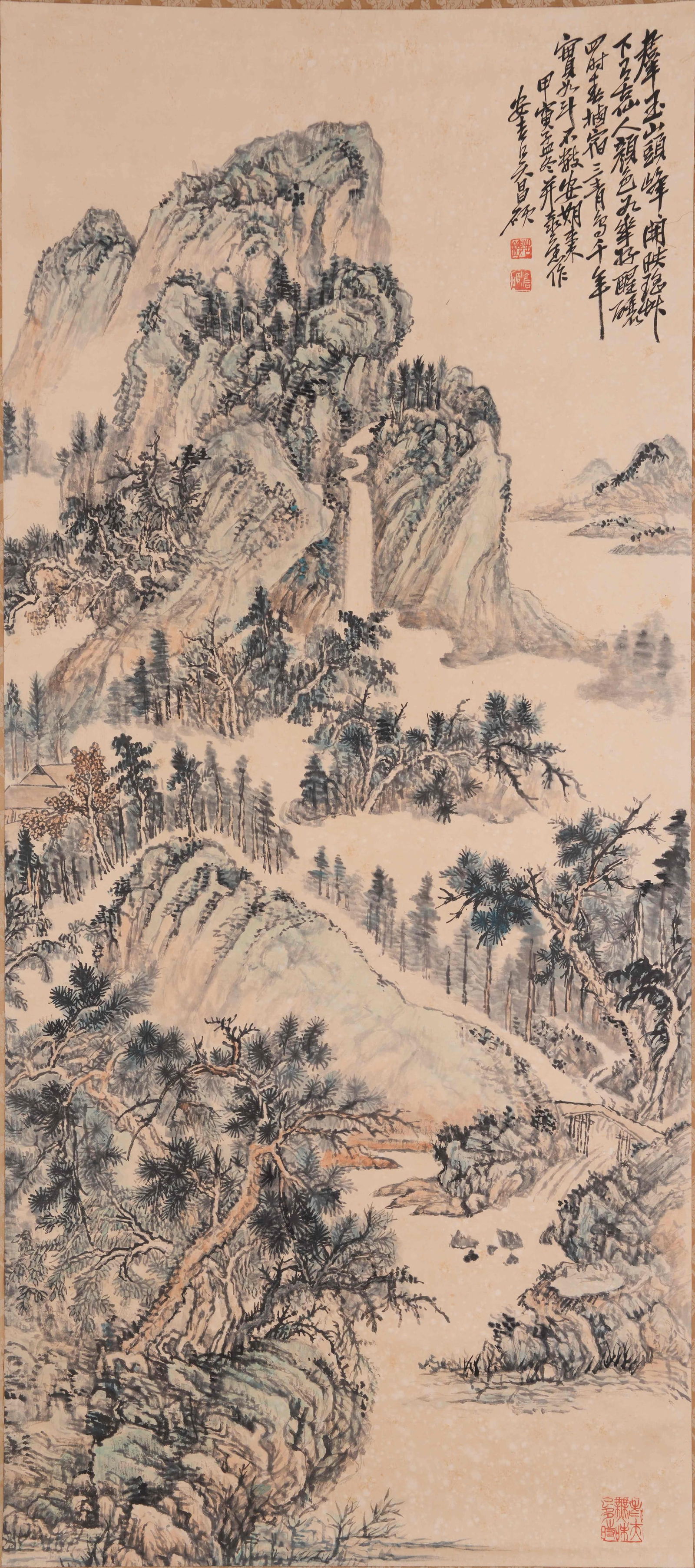 A LANDSCAPE PAINTING ON PAPER BY WU CHANGSHUO.吳昌碩 (1 of 10)