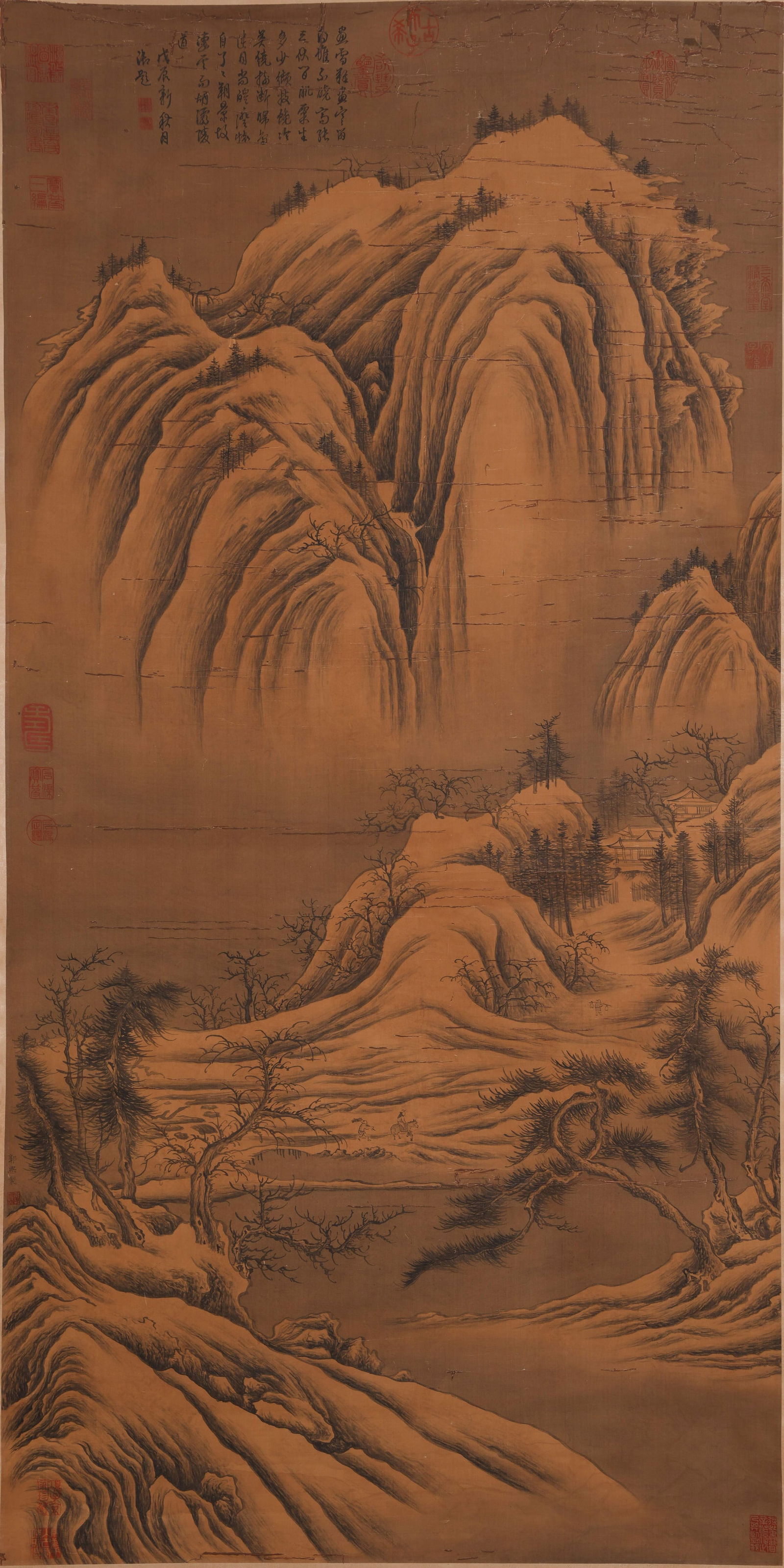 A LANDSCAPE PAINTING ON SILK BY GUO XI.郭熙 (1 of 10)