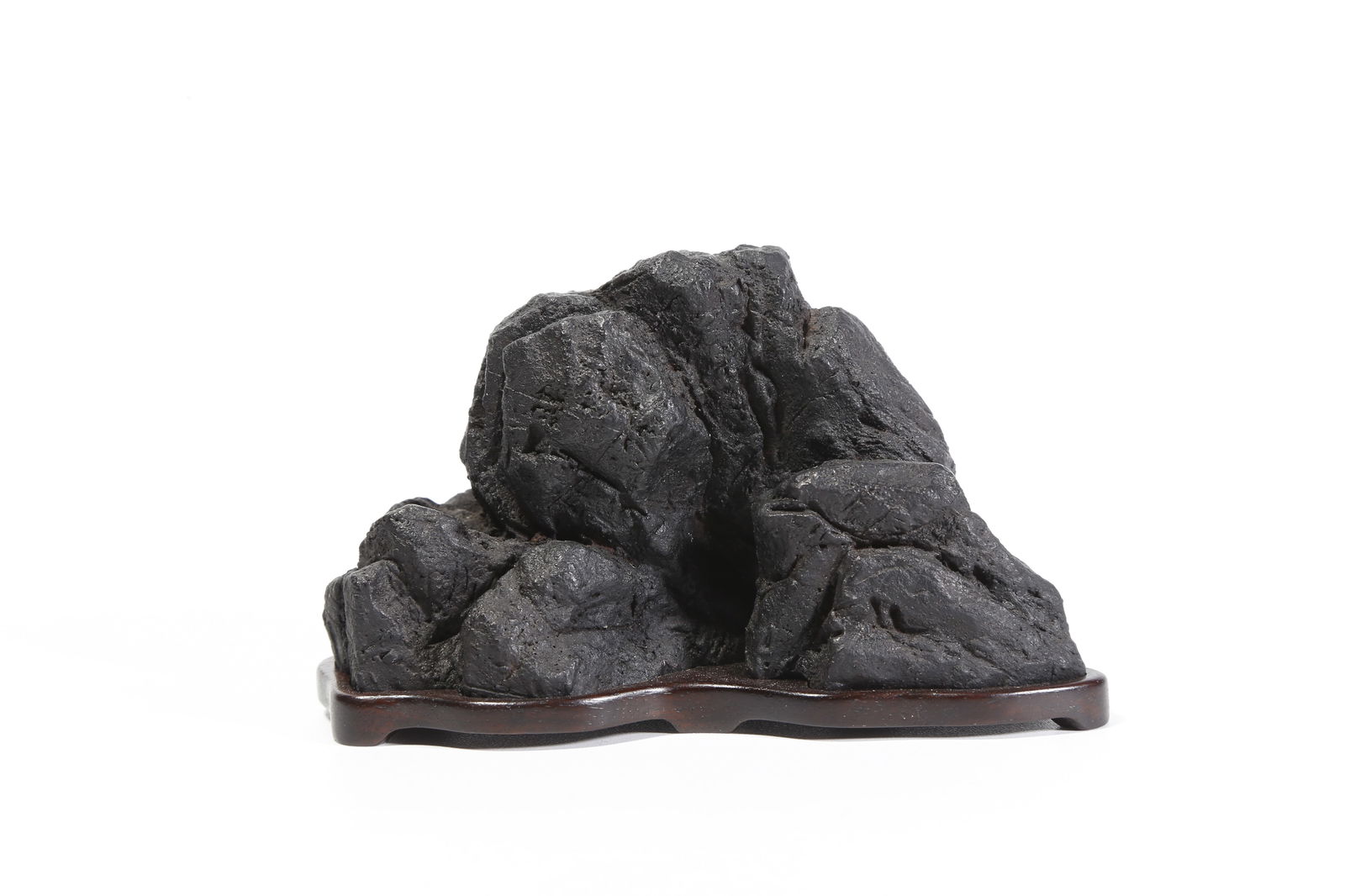 A STONE MINIATURE LANDSCAPE ORNAMENT: Stone miniature landscape ornament