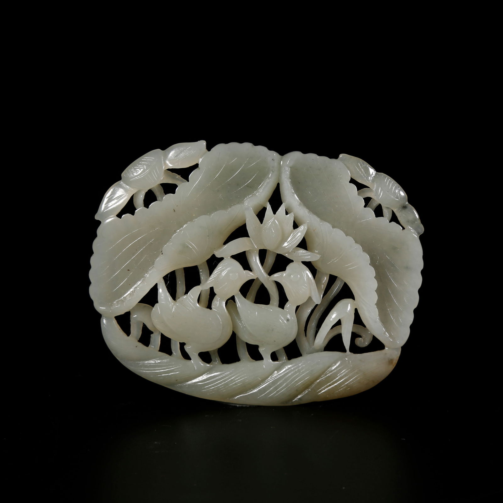 A HETIAN JADE OPENWORK DUCK-PATTERN PENDANT (1 of 9)