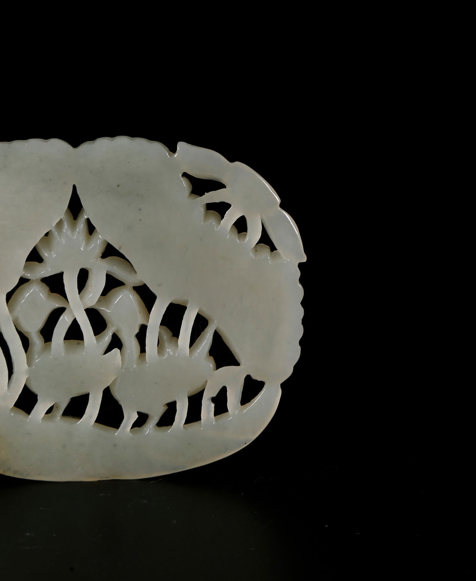A HETIAN JADE OPENWORK DUCK-PATTERN PENDANT - 8