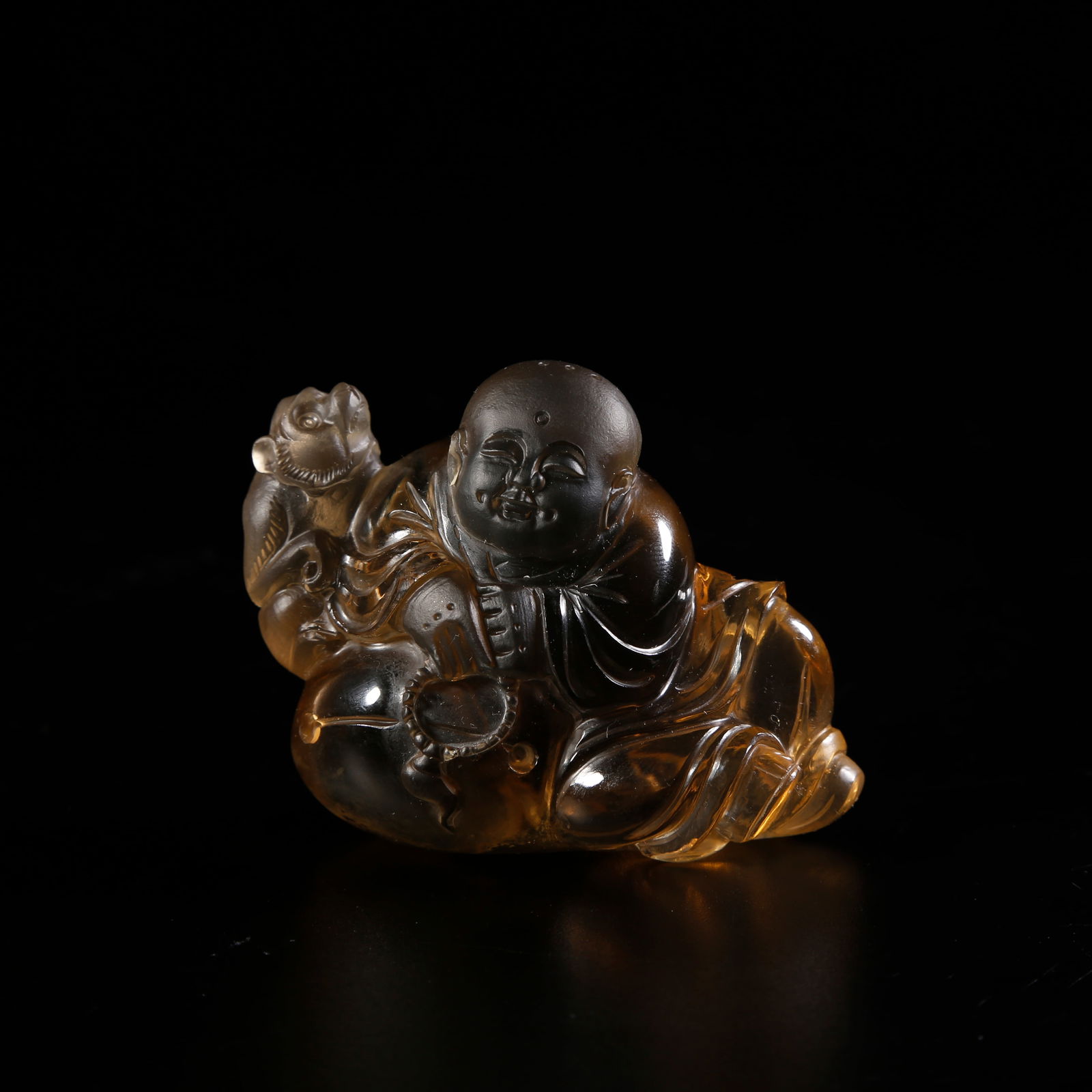 A CRYSTAL FIGURE ORNAMENT: Crystal figure ornament