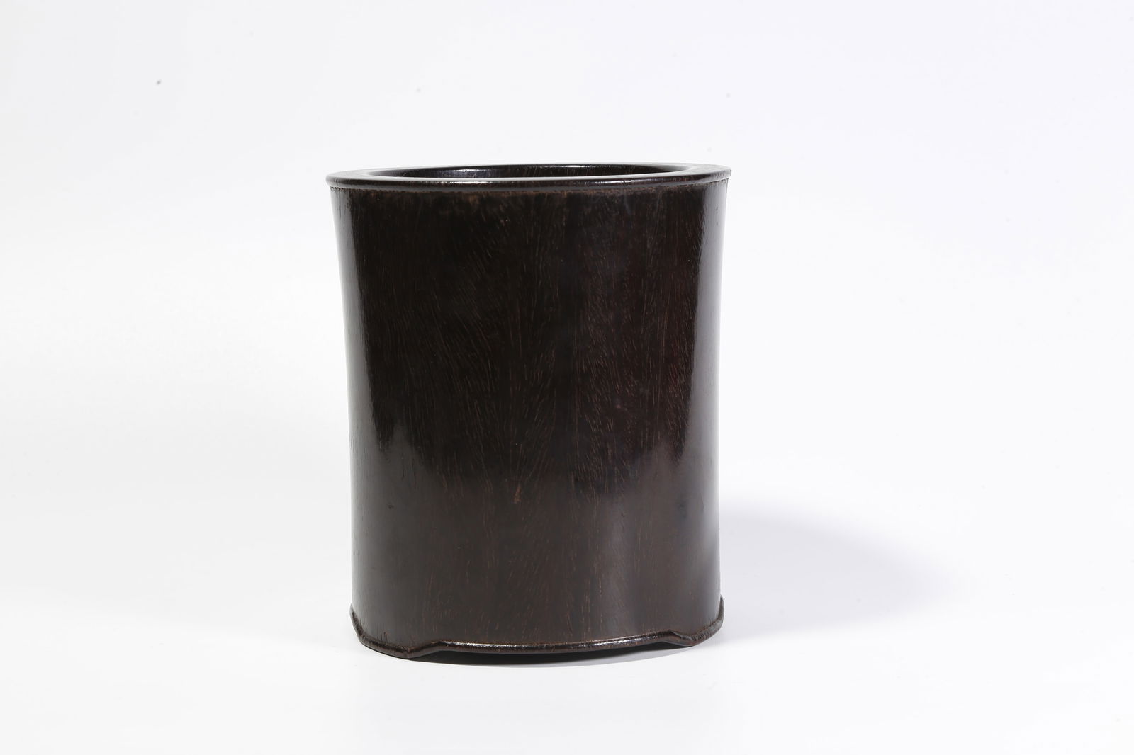 A ZITAN WOOD CARVED BRUSH POT (1 of 8)