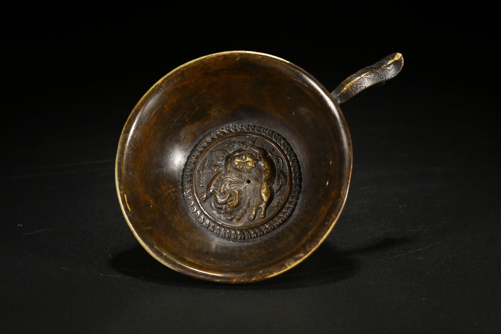 A BRONZE CUP WITH BEAST PATTERN - 7