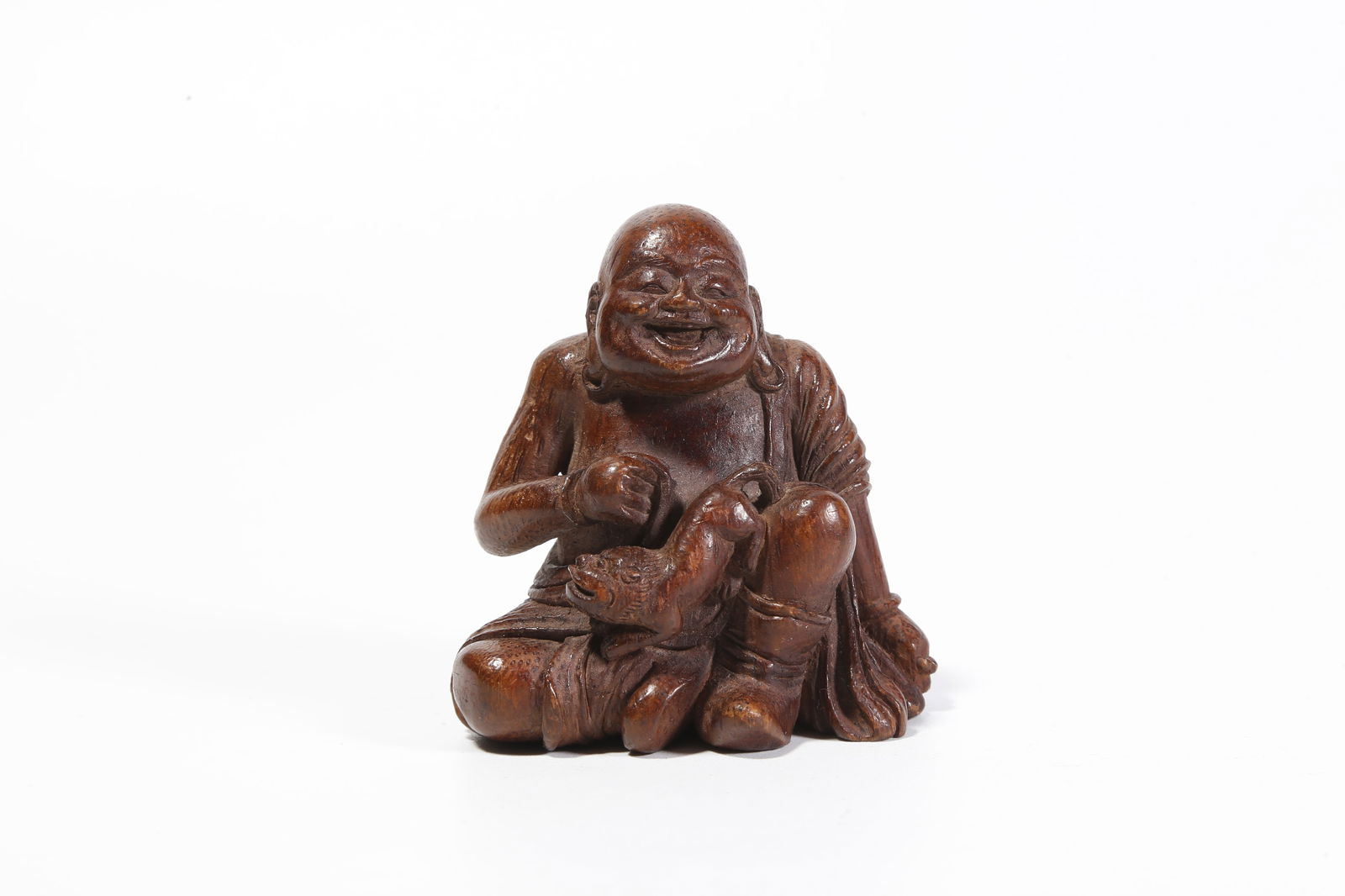 A BAMBOO-ROOT CARVED FIGURE ORNAMENT (1 of 9)