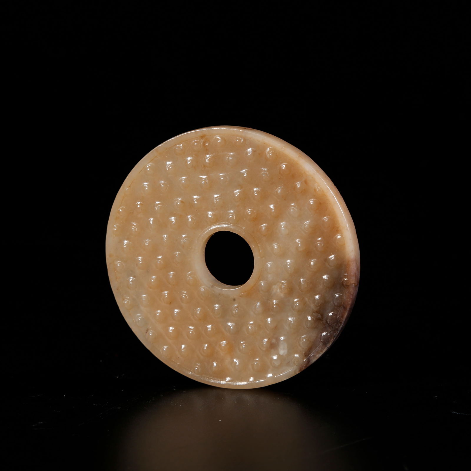A HETIAN JADE BI DISC: Hetian jade bi disc