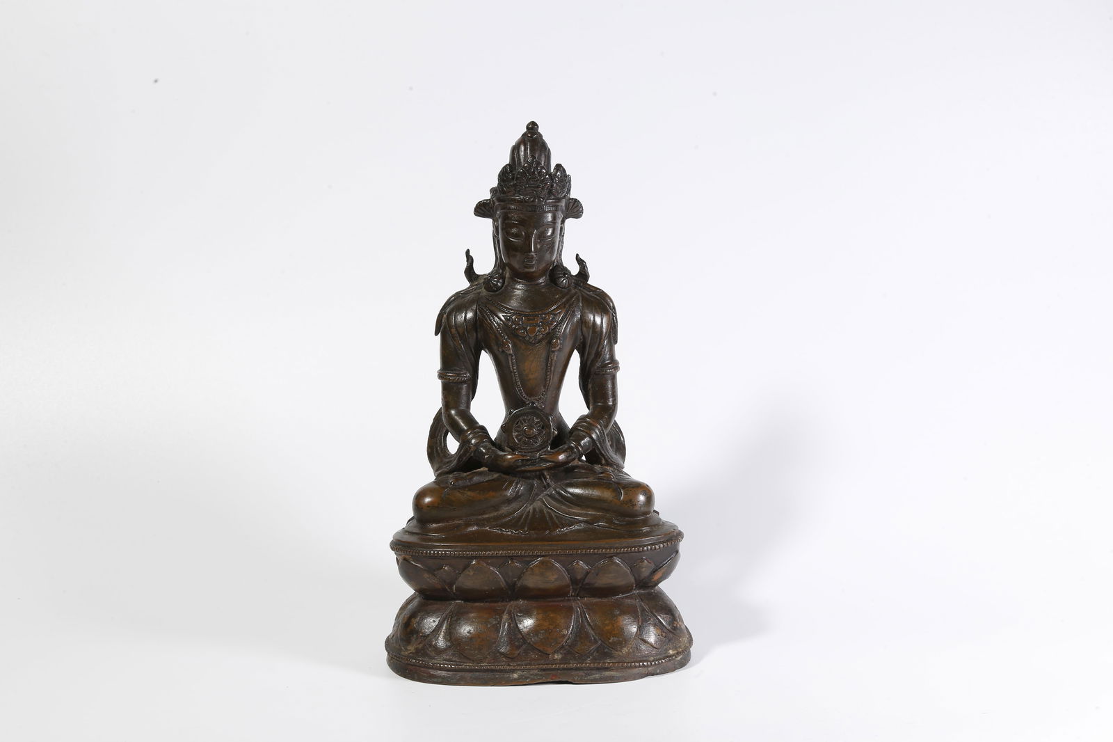 A BRONZE BUDDHA STATUE (1 of 9)