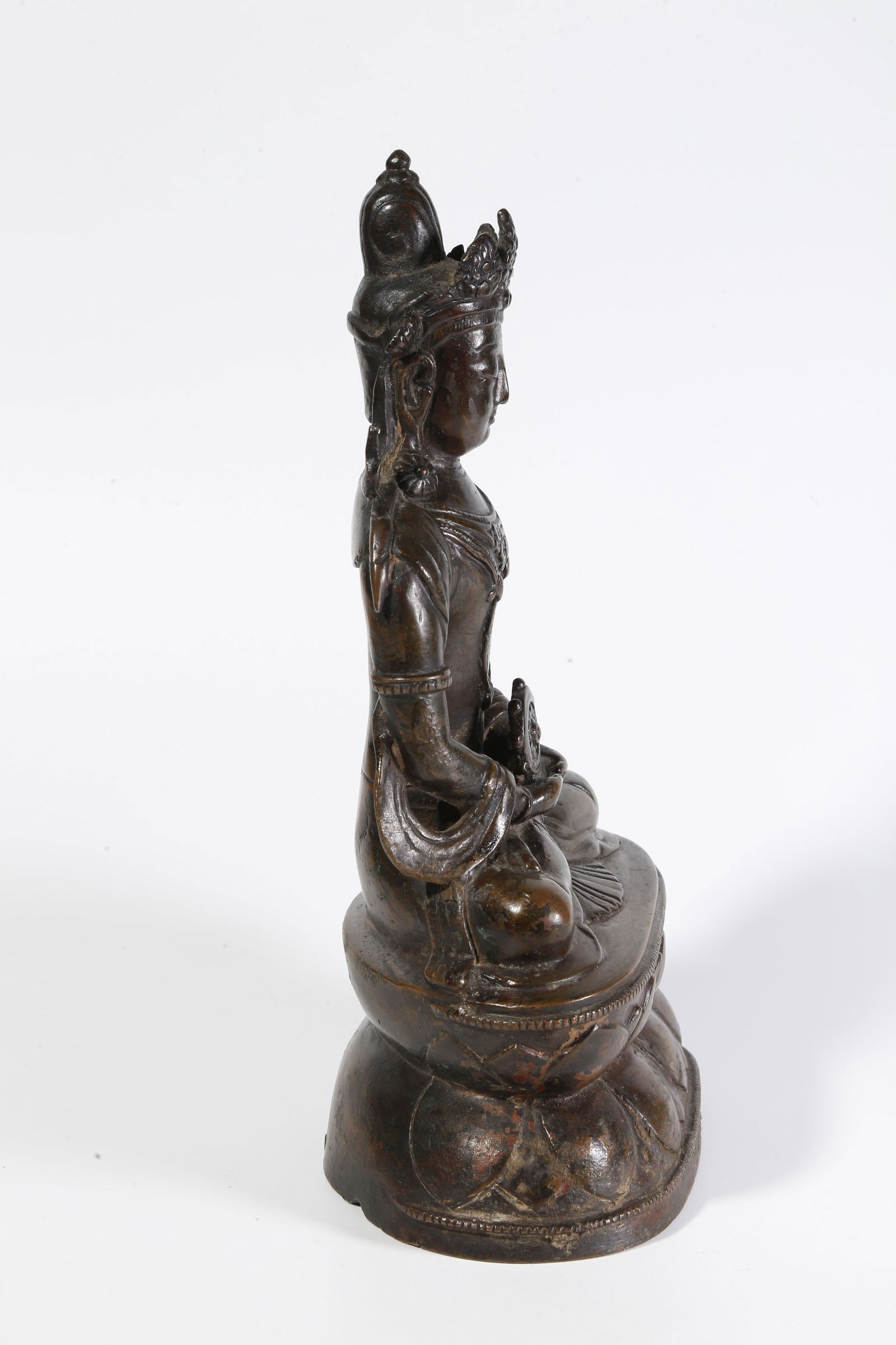 A BRONZE BUDDHA STATUE - 8