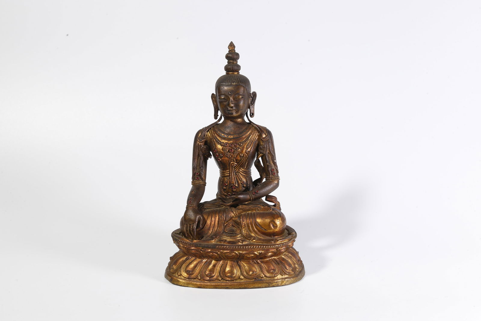 A GILT-BRONZE AMIT?YUS (INFINITE LIFE) BUDDHA STATUE (1 of 9)