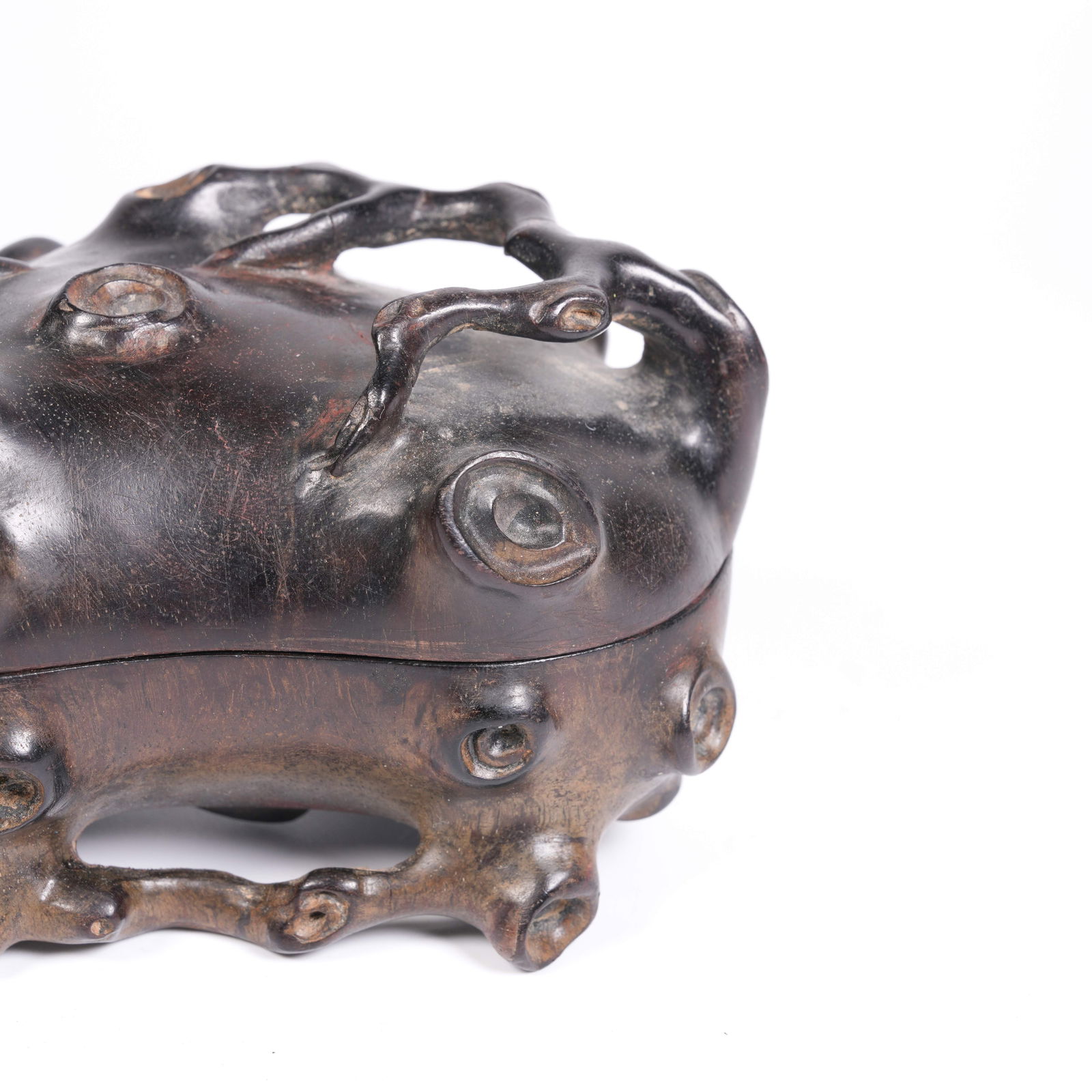 A ZITAN BRANCH-PATTERN INK PASTE BOX - 5