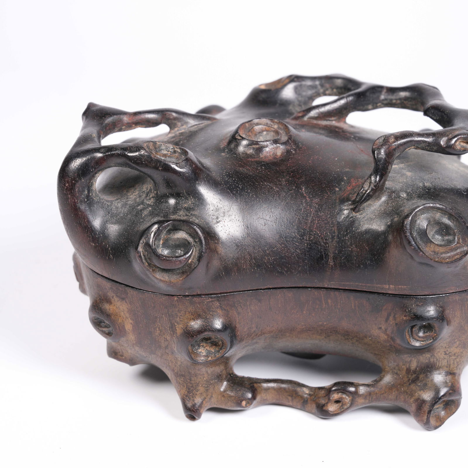 A ZITAN BRANCH-PATTERN INK PASTE BOX - 6