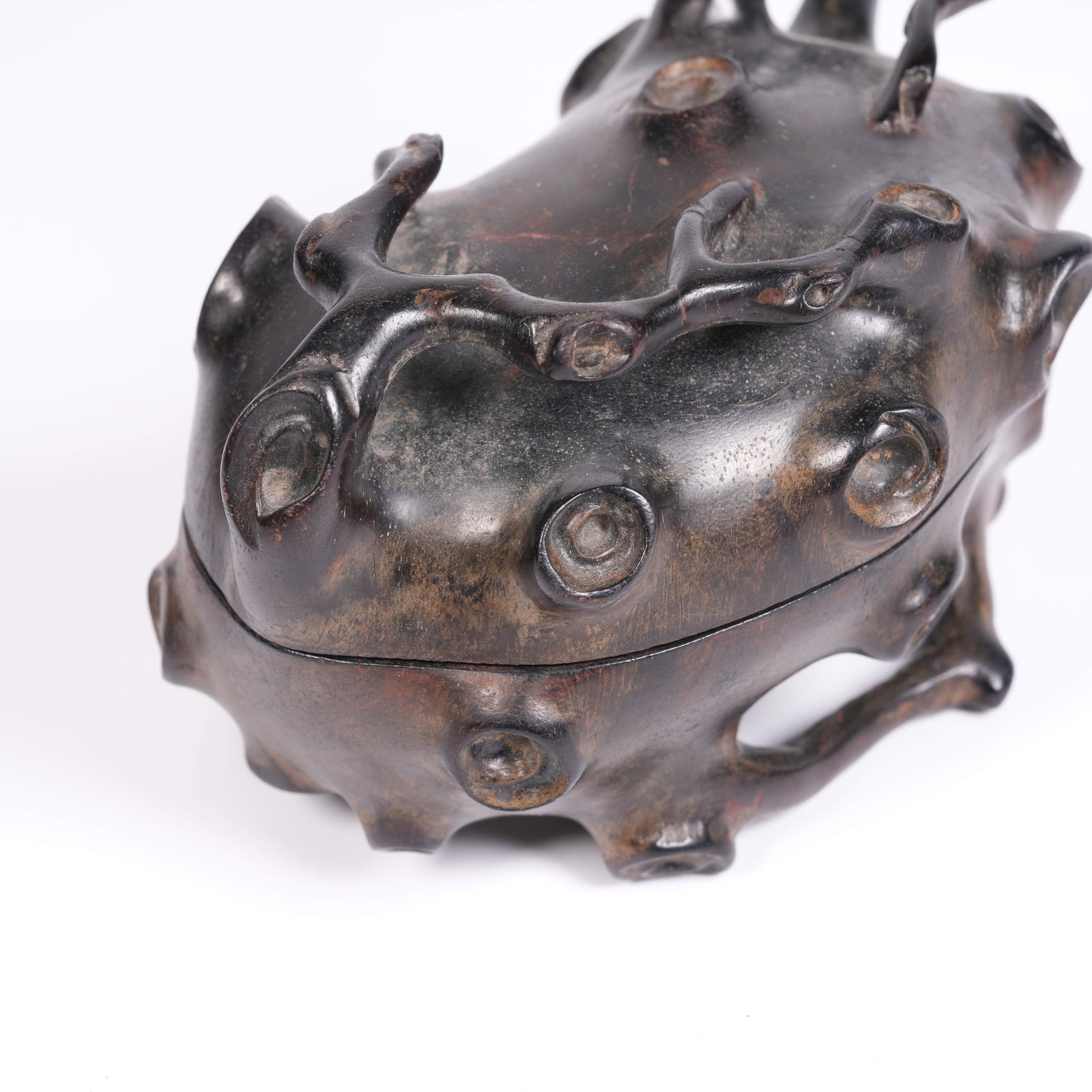 A ZITAN BRANCH-PATTERN INK PASTE BOX - 7