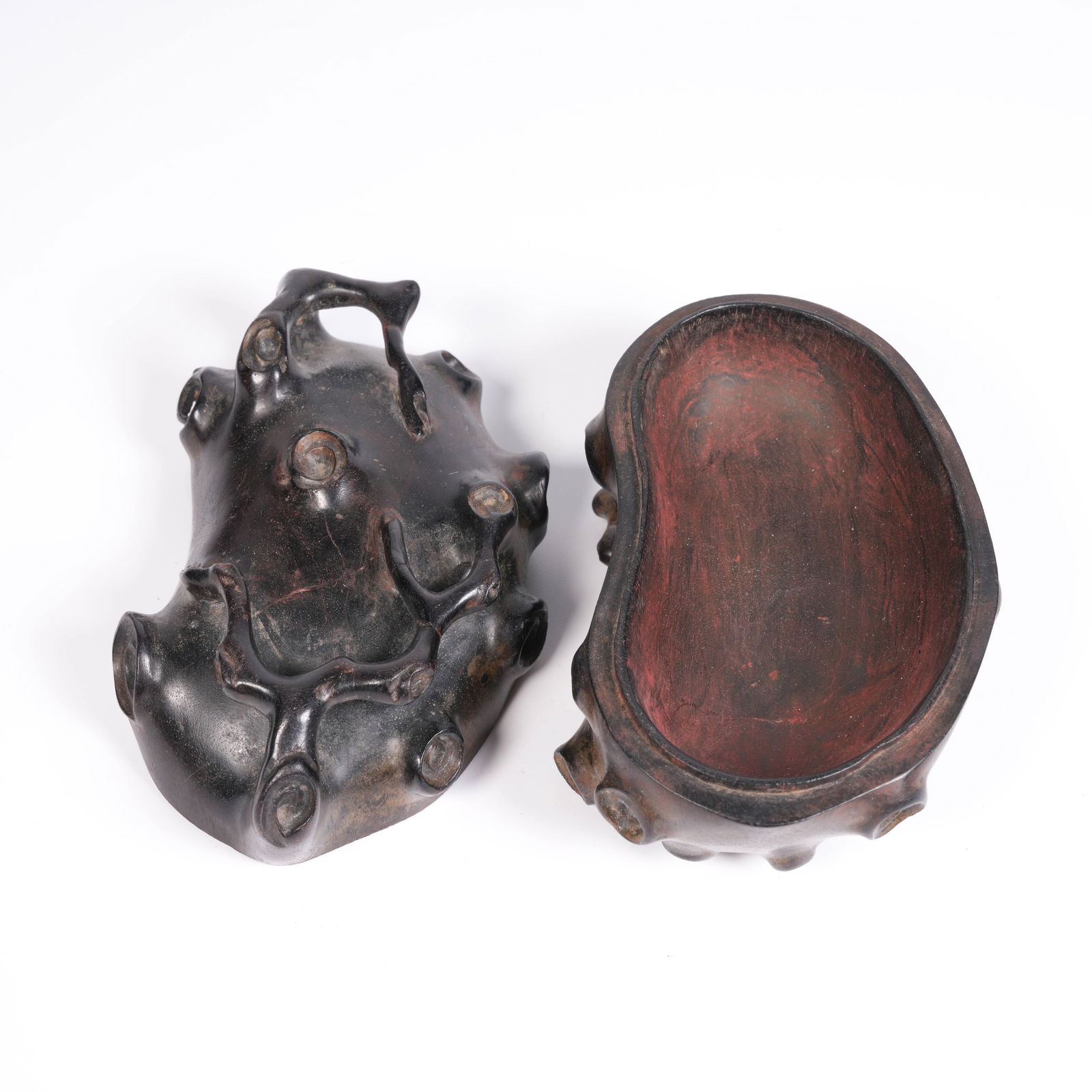 A ZITAN BRANCH-PATTERN INK PASTE BOX - 8