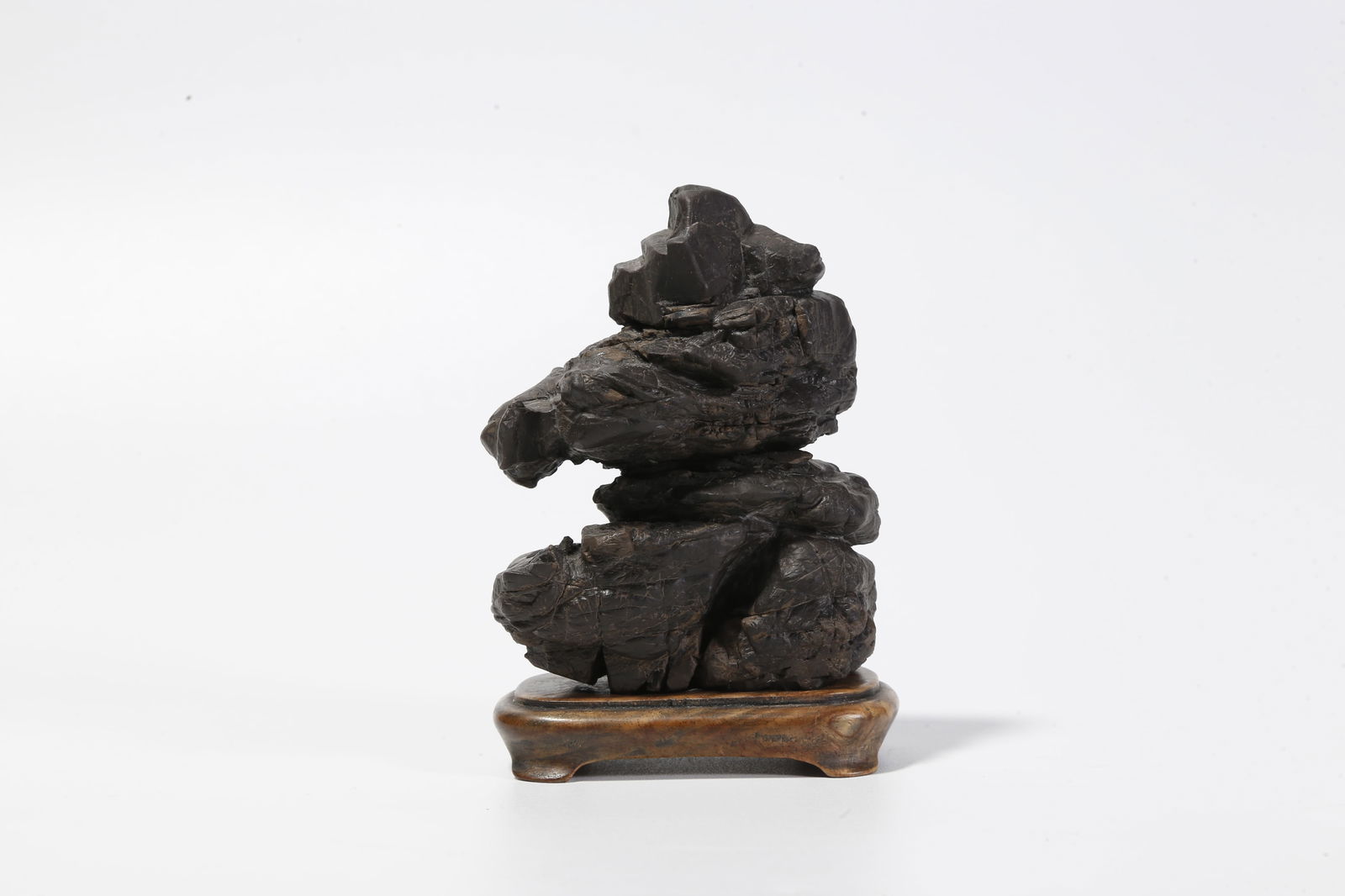 A STONE MINIATURE LANDSCAPE ORNAMENT: Stone miniature landscape ornament