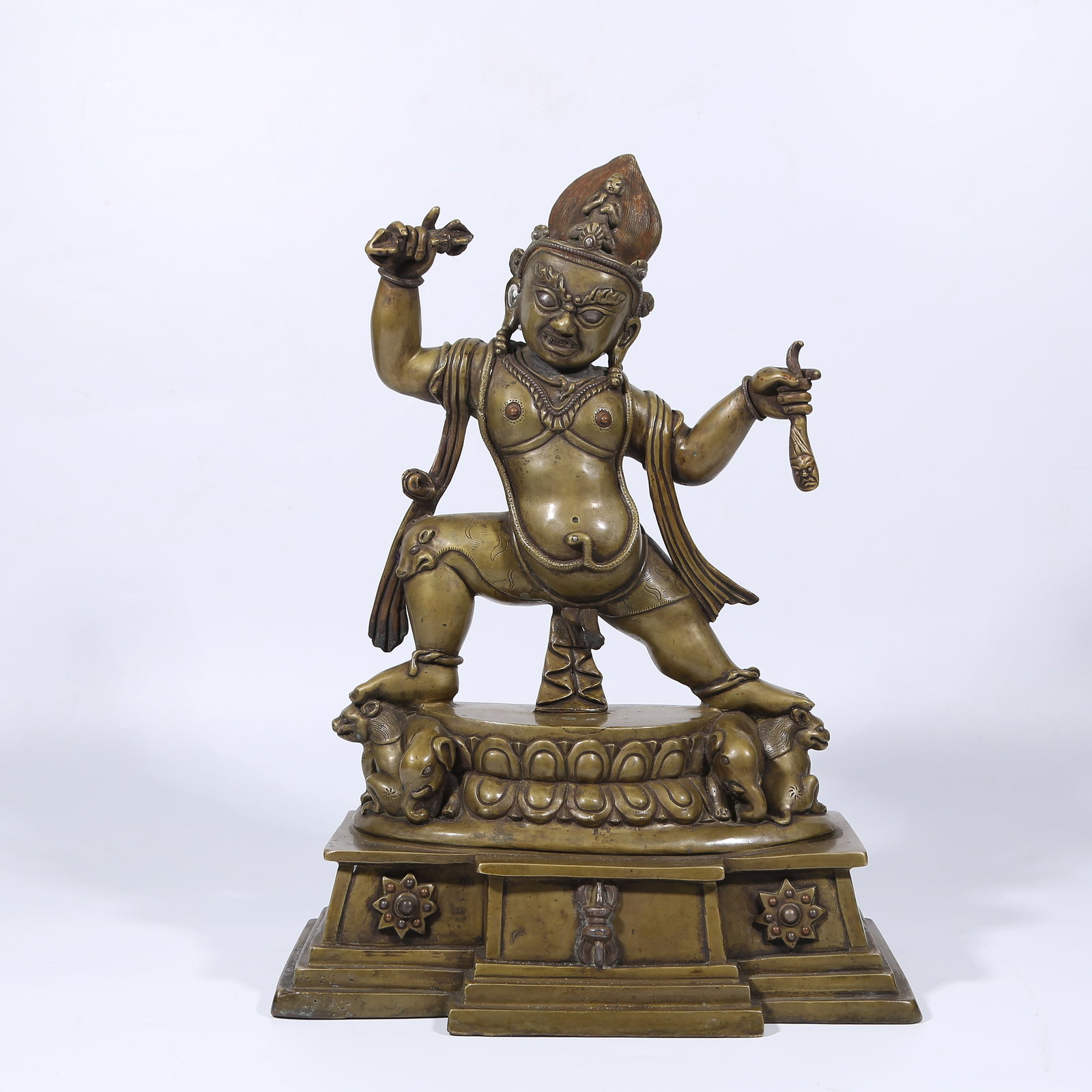 A ALLOY BRONZE VAJRAPANI BODHISATTVA STATUE: Alloy Bronze Vajrapani Bodhisattva Statue