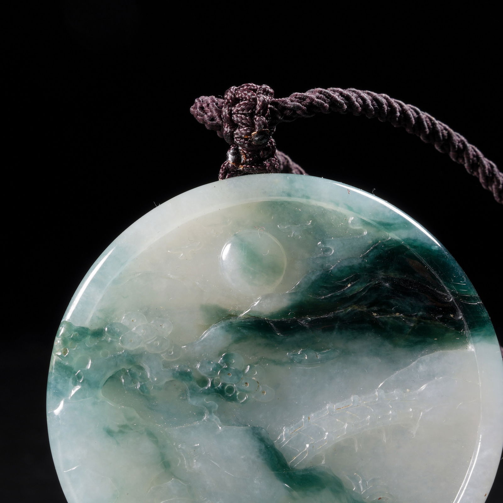 A JADEITE LANDSCAPE-PATTERN PLAQUE - 2