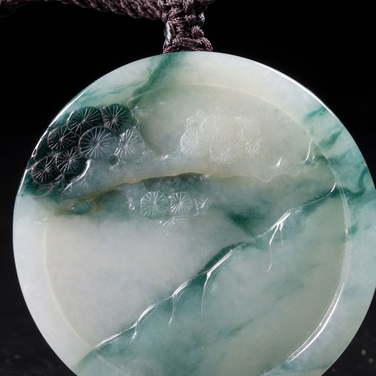 A JADEITE LANDSCAPE-PATTERN PLAQUE - 7