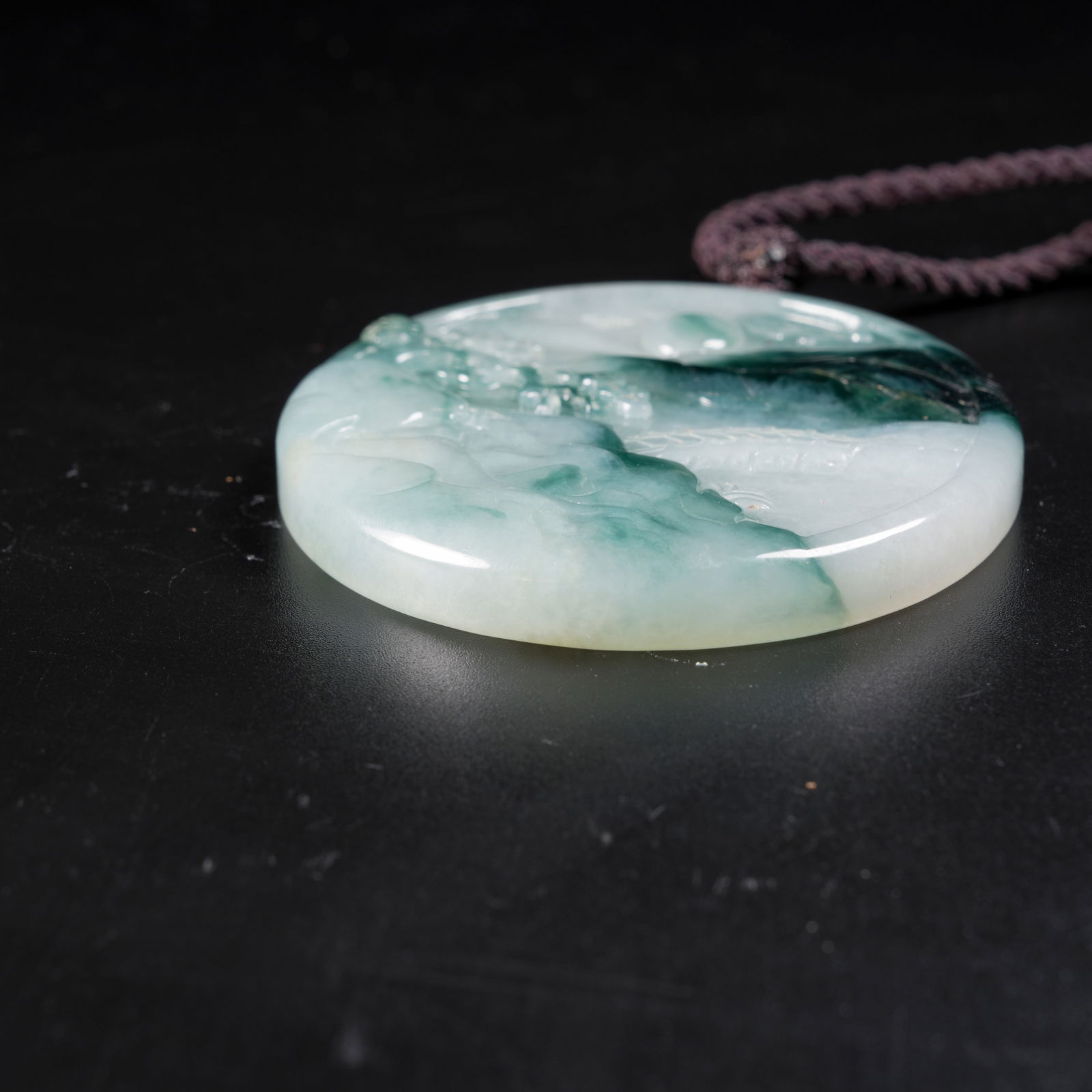 A JADEITE LANDSCAPE-PATTERN PLAQUE - 8