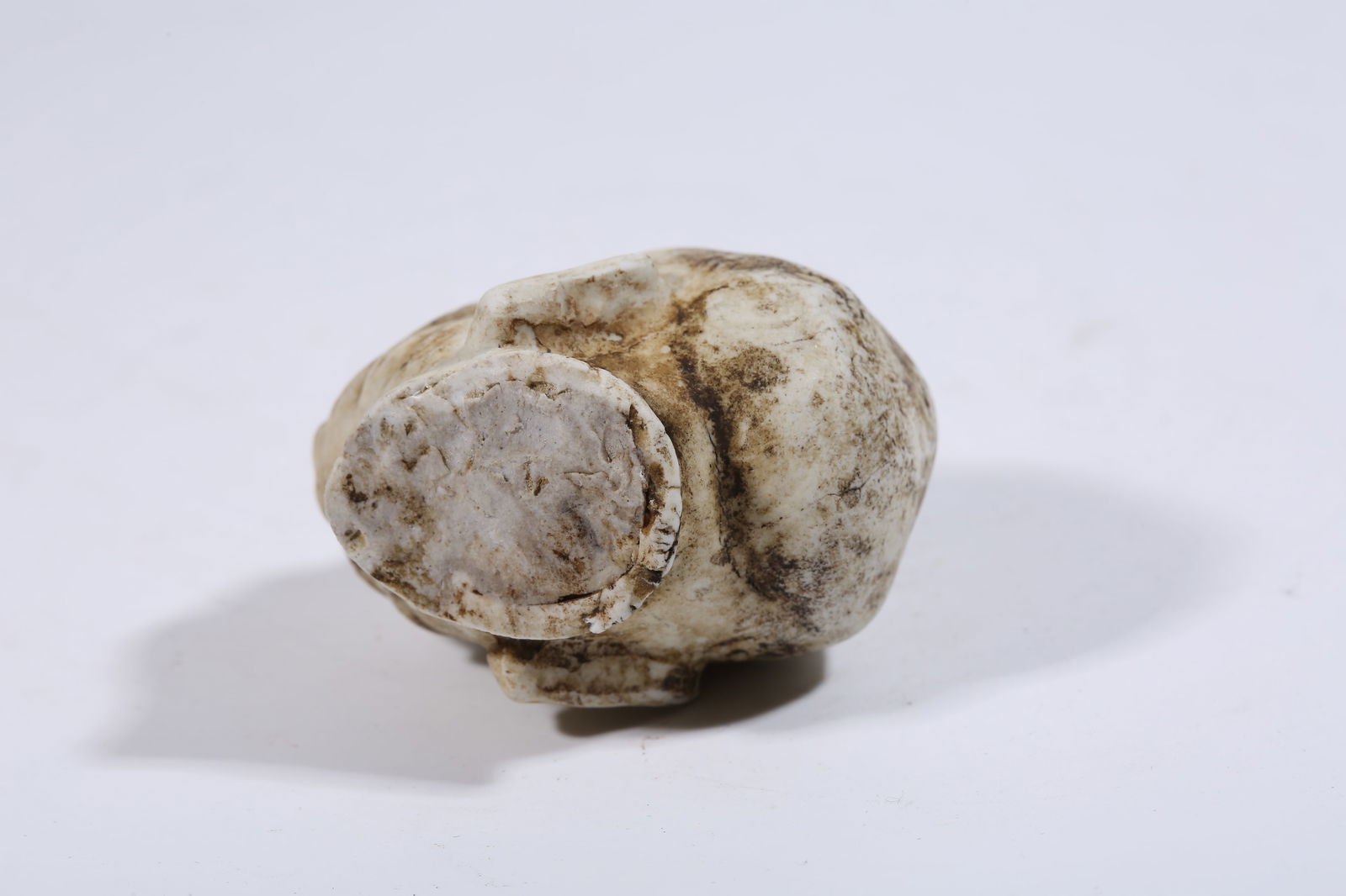 A REVERSE-PAINTED PORCELAIN LUOHAN HEAD - 8