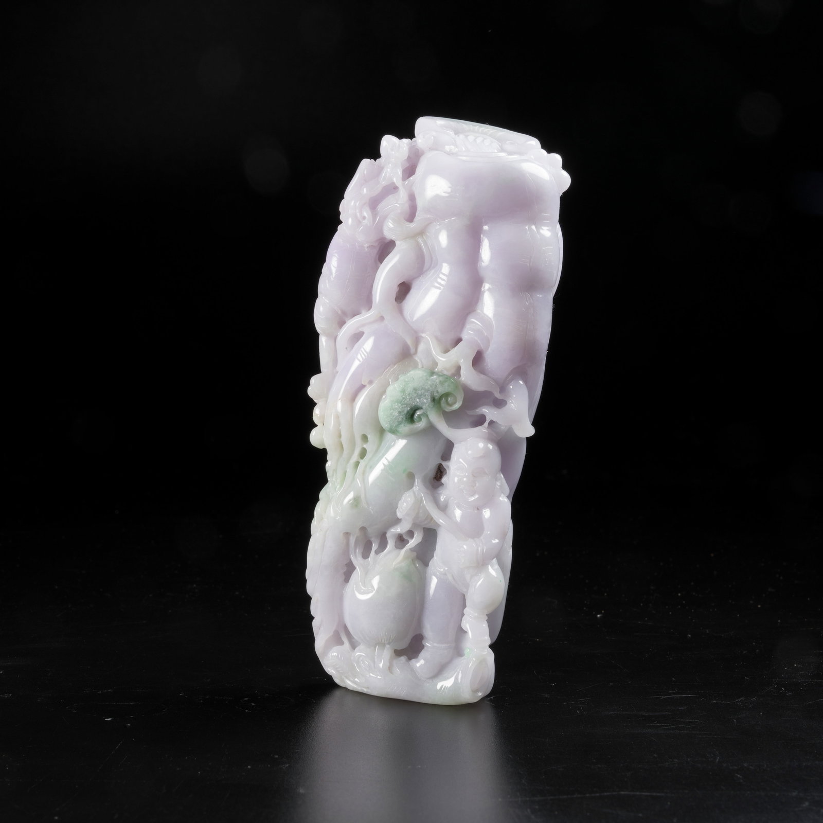 A JADEITE BOY PRESENTING LONGEVITY ORNAMENT (1 of 9)