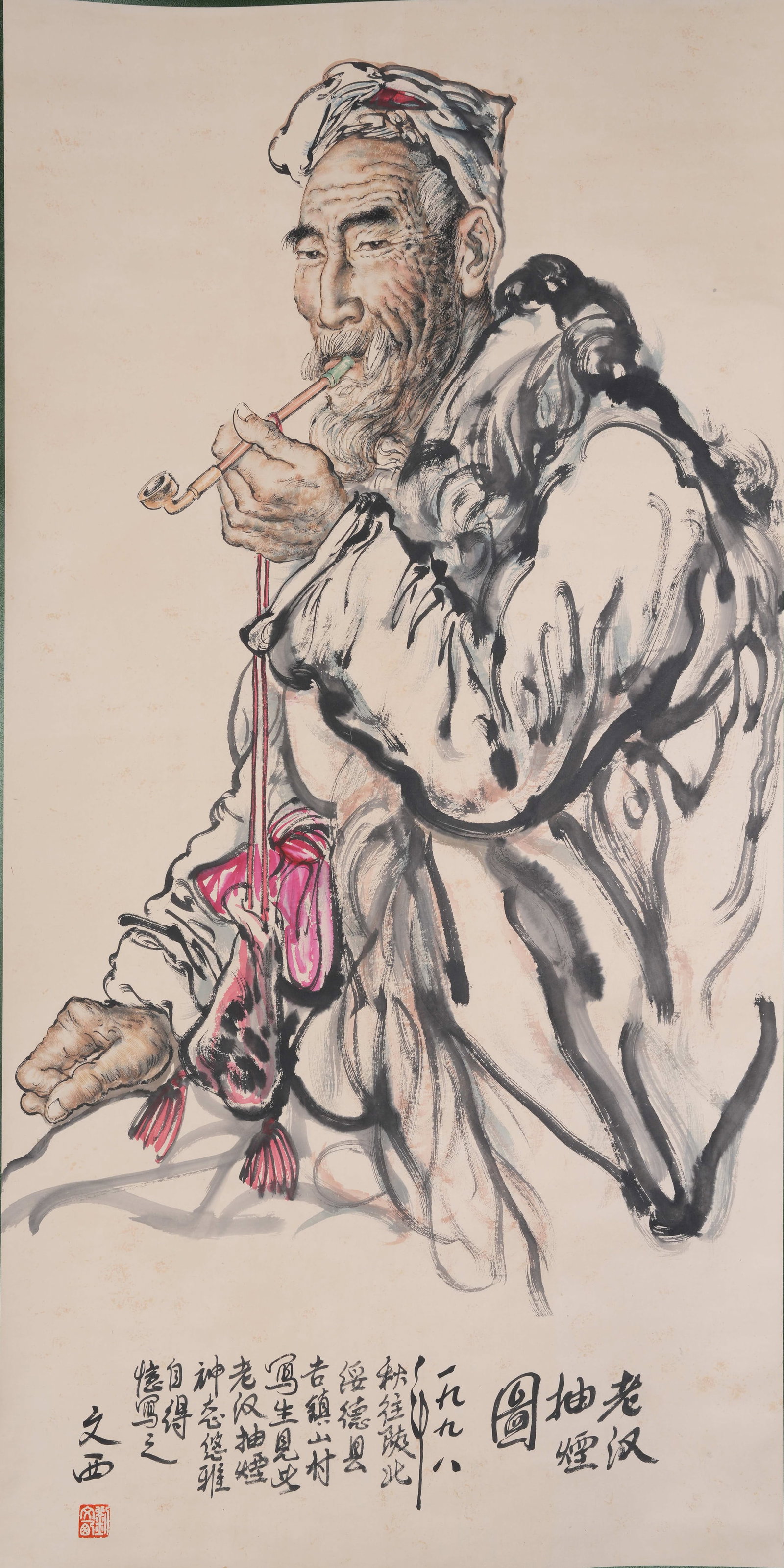 A FIGURAL NARRATIVE PAINTING BY LIU WENXI.劉文西: Figural Narrative Painting by Liu Wenxi.劉文西