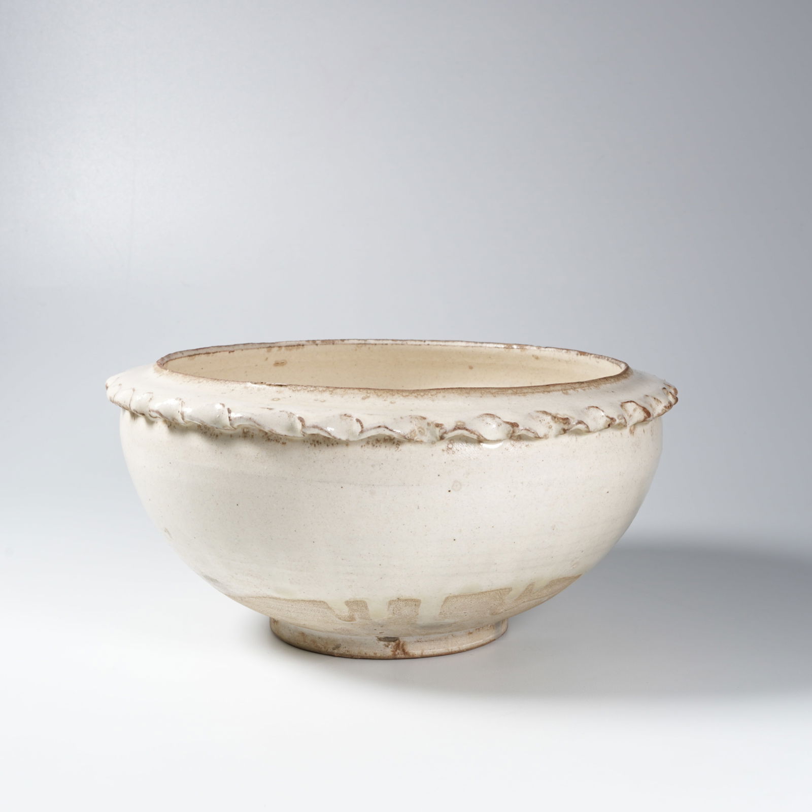 A OLD KILN BOWL: Old kiln bowl