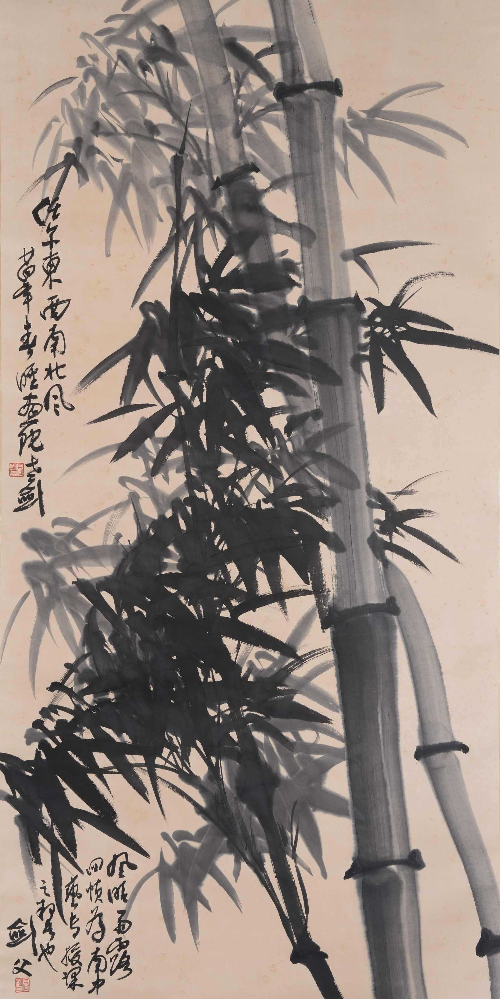 A BAMBOO FOREST PAINTING ON PAPER BY GAO JIANFU.高劍父: Bamboo Forest Painting on Paper by Gao Jianfu.高劍父