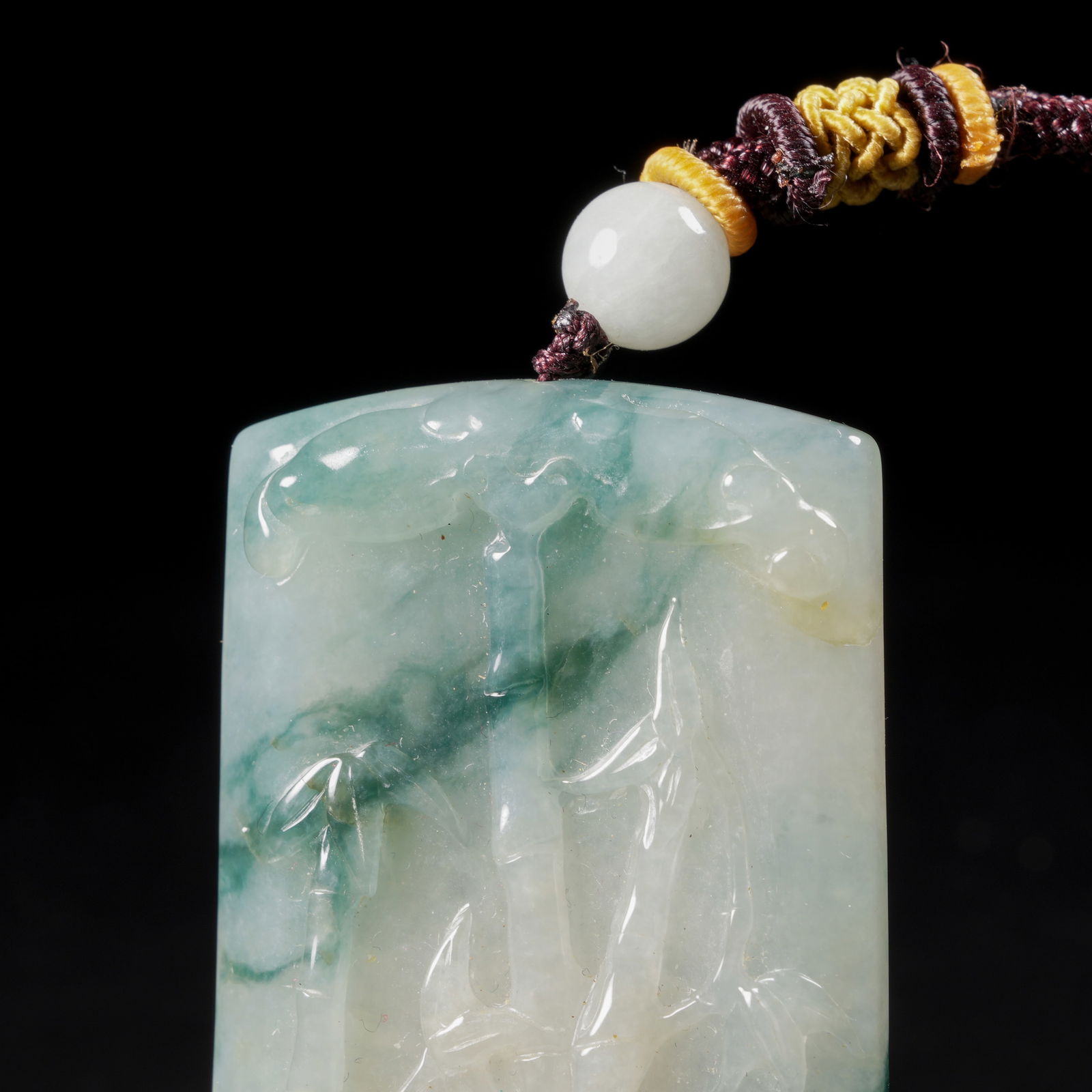A JADEITE BAMBOO-PATTERN PLAQUE - 2